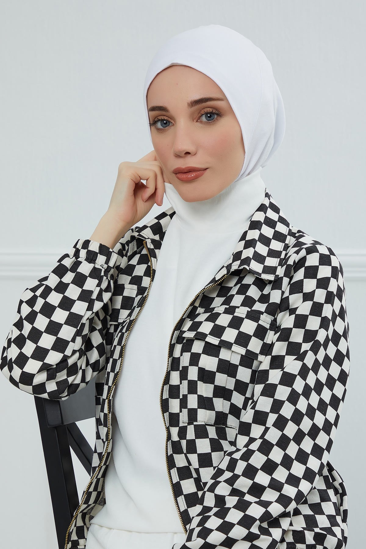 Easy Wear Instant Turban Bonnet for Women, Practical Inner Turban Cap, Quick Wear Instant Hijab Bonnet, Ready Hijab Head Wrap Under Cap,TB-5 White