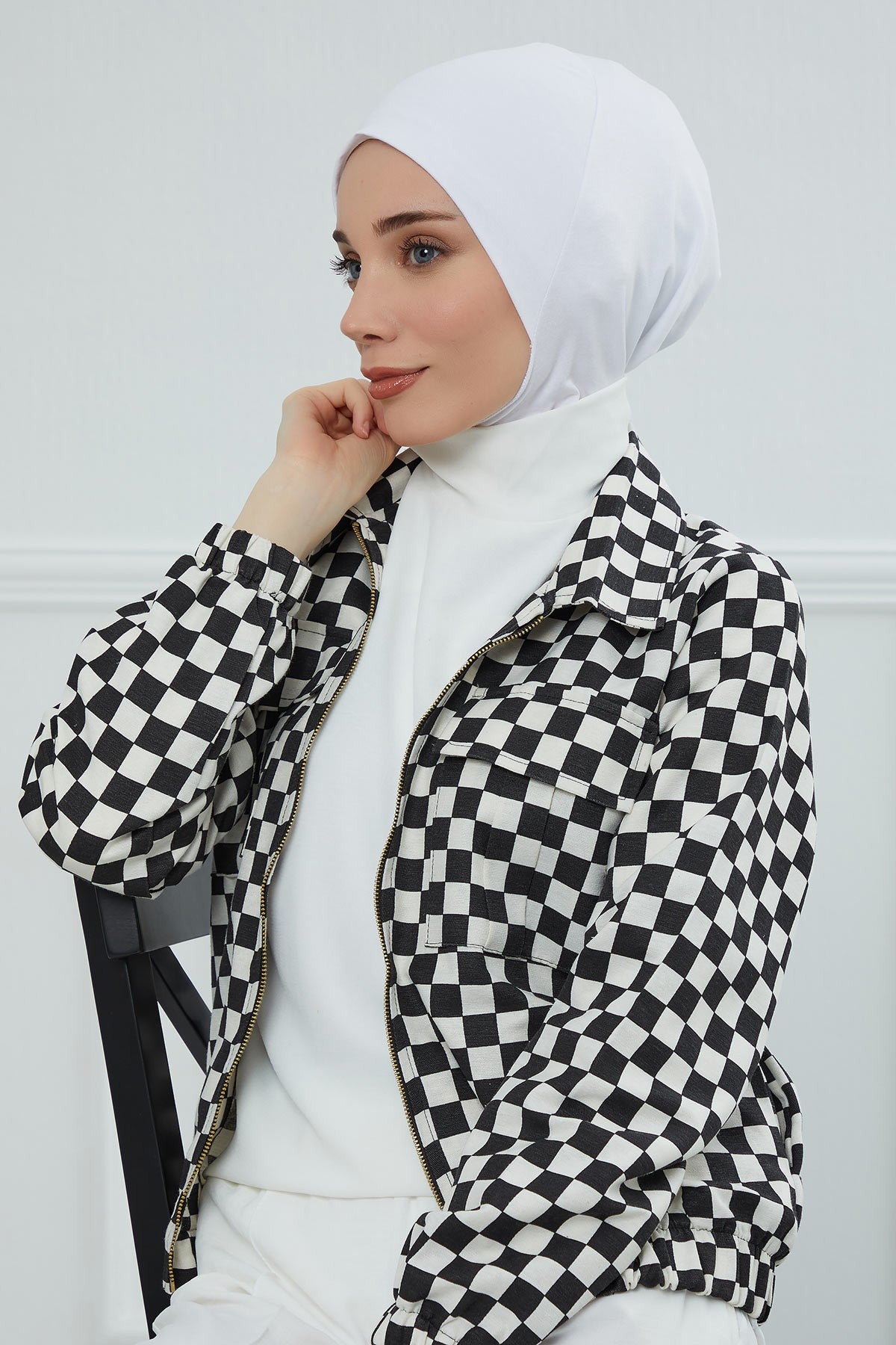 Easy Wear Instant Turban Bonnet for Women, Practical Inner Turban Cap, Quick Wear Instant Hijab Bonnet, Ready Hijab Head Wrap Under Cap,TB-5 White