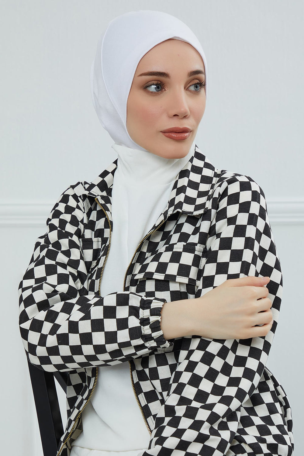 Easy Wear Instant Turban Bonnet for Women, Practical Inner Turban Cap, Quick Wear Instant Hijab Bonnet, Ready Hijab Head Wrap Under Cap,TB-5 White