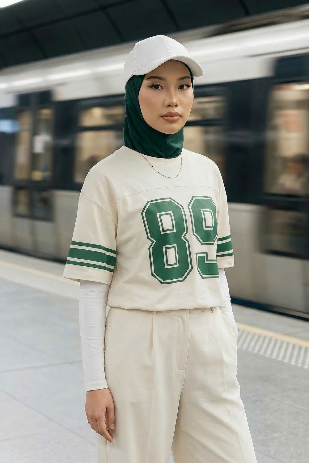 Easy Wear Instant Turban Bonnet for Women, Practical Inner Turban Cap, Quick Wear Instant Hijab Bonnet, Ready Hijab Head Wrap Under Cap,TB-5 Green