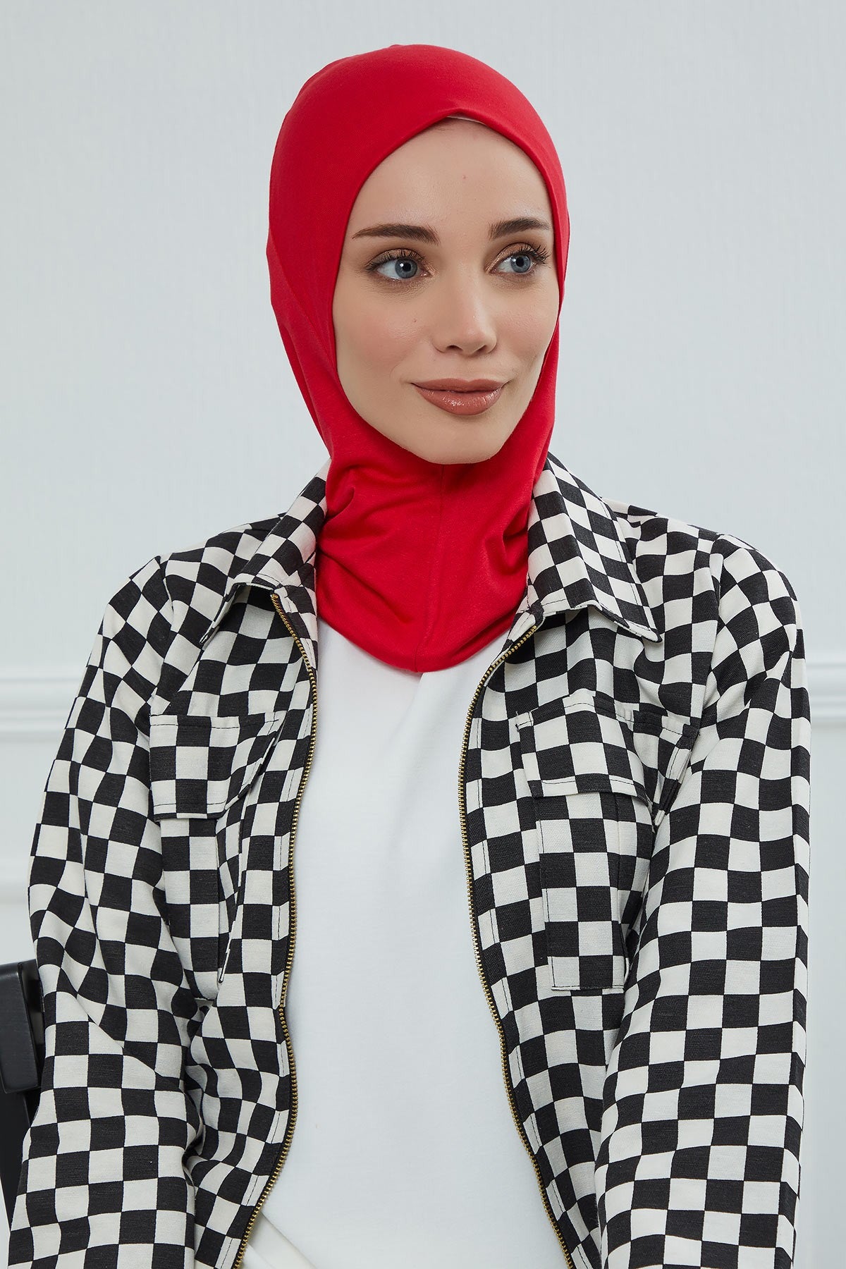 Easy Wear Instant Turban Bonnet for Women, Practical Inner Turban Cap, Quick Wear Instant Hijab Bonnet, Ready Hijab Head Wrap Under Cap,TB-5 Red