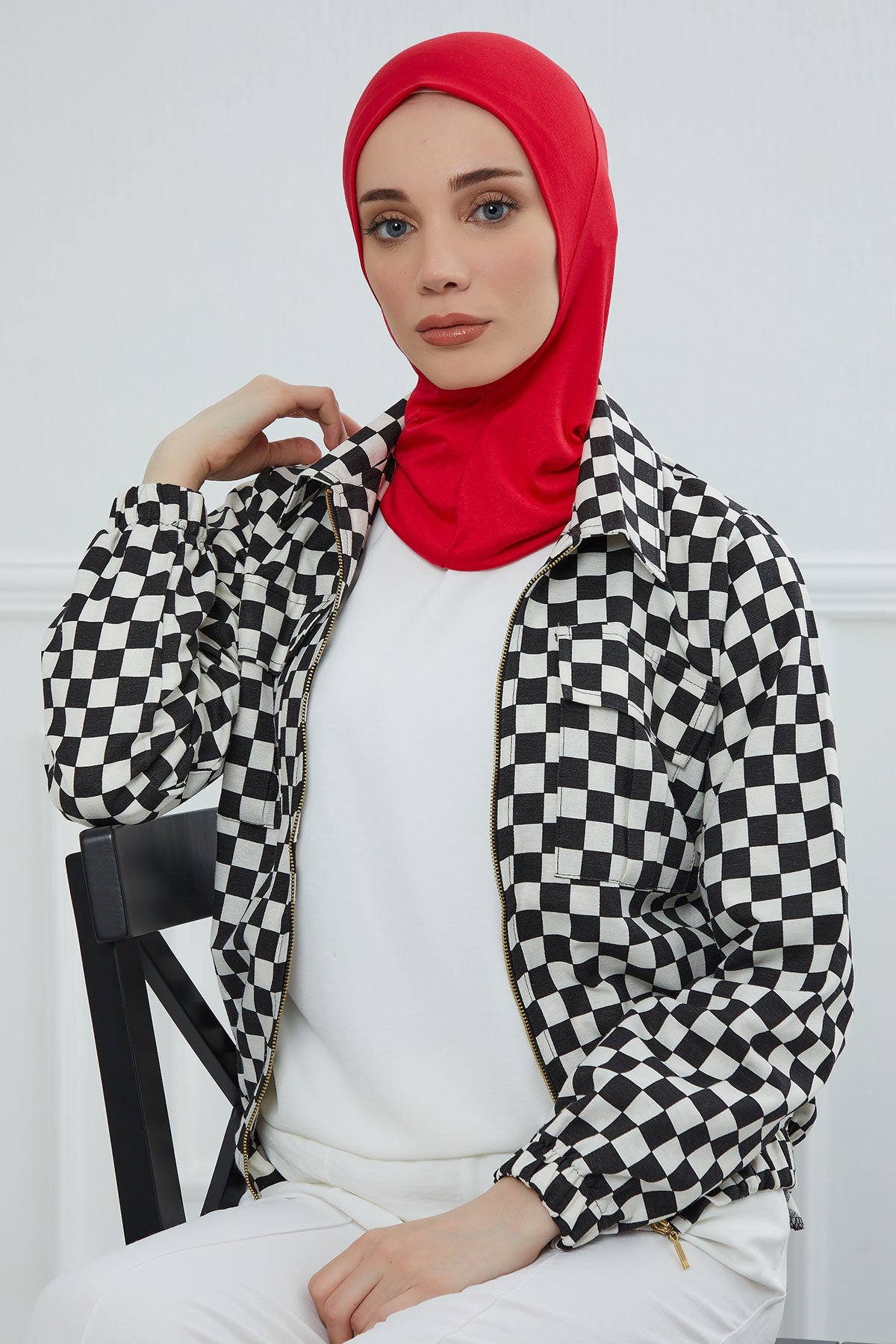 Easy Wear Instant Turban Bonnet for Women, Practical Inner Turban Cap, Quick Wear Instant Hijab Bonnet, Ready Hijab Head Wrap Under Cap,TB-5 Red