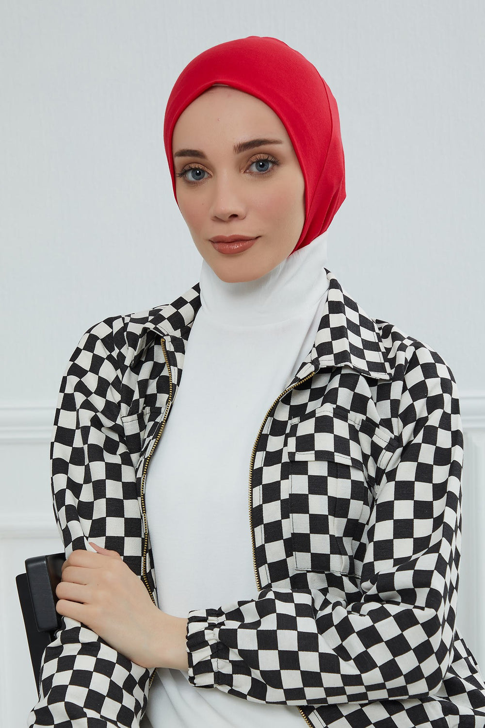 Easy Wear Instant Turban Bonnet for Women, Practical Inner Turban Cap, Quick Wear Instant Hijab Bonnet, Ready Hijab Head Wrap Under Cap,TB-5 Red