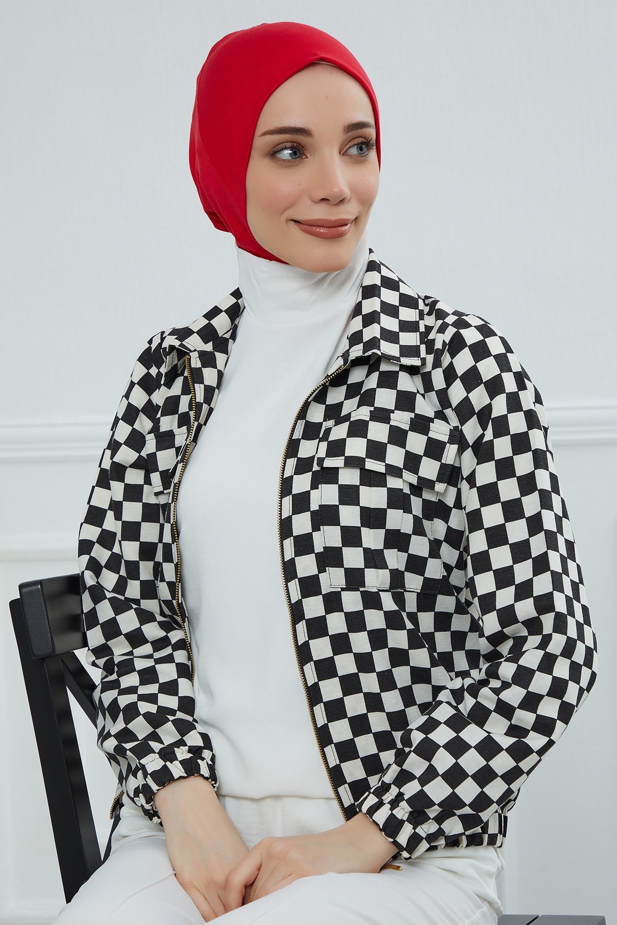 Easy Wear Instant Turban Bonnet for Women, Practical Inner Turban Cap, Quick Wear Instant Hijab Bonnet, Ready Hijab Head Wrap Under Cap,TB-5 Red