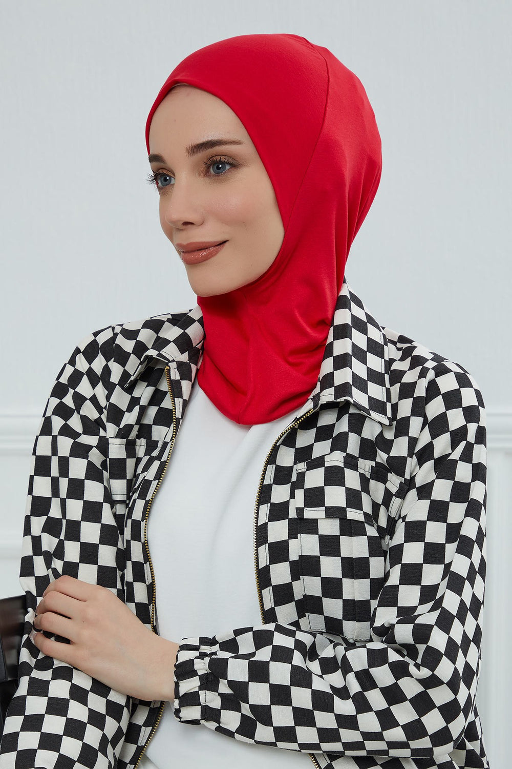 Easy Wear Instant Turban Bonnet for Women, Practical Inner Turban Cap, Quick Wear Instant Hijab Bonnet, Ready Hijab Head Wrap Under Cap,TB-5 Red