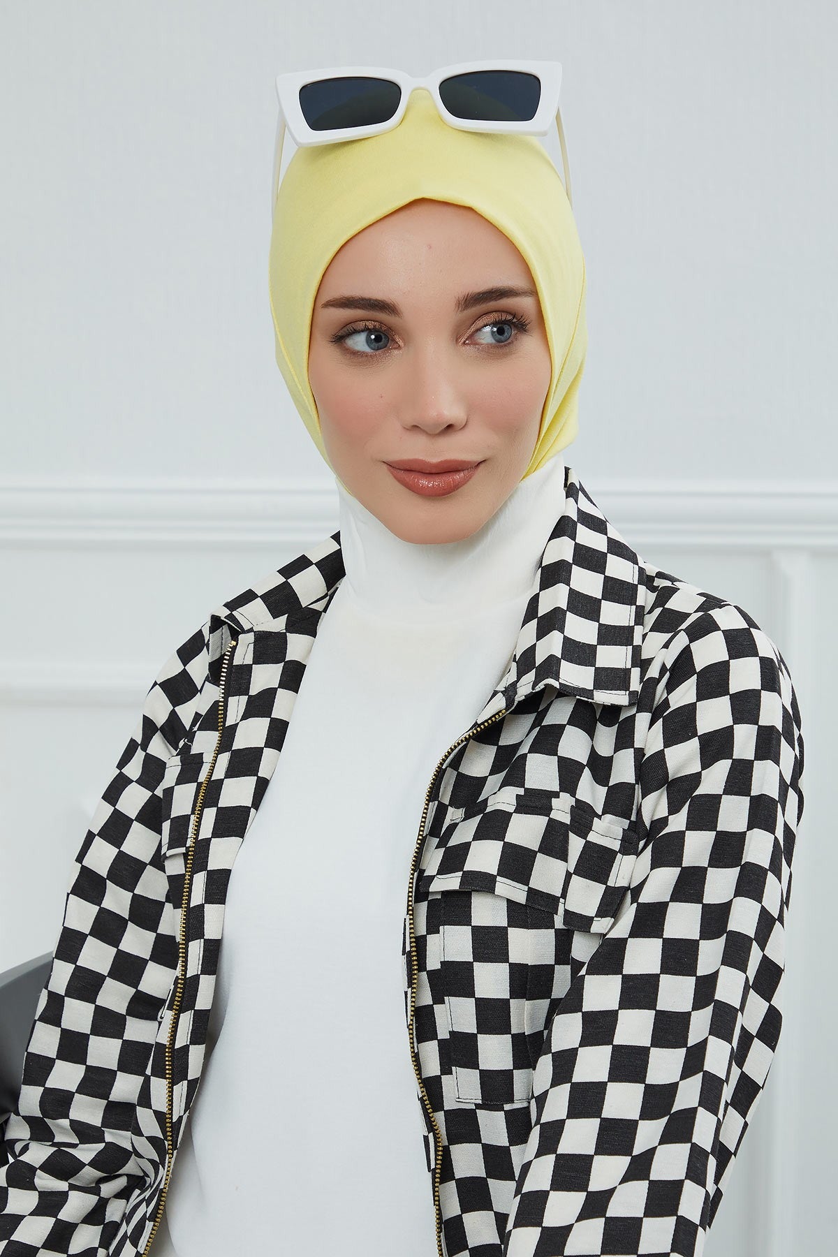 Easy Wear Instant Turban Bonnet for Women, Practical Inner Turban Cap, Quick Wear Instant Hijab Bonnet, Ready Hijab Head Wrap Under Cap,TB-5 Yellow