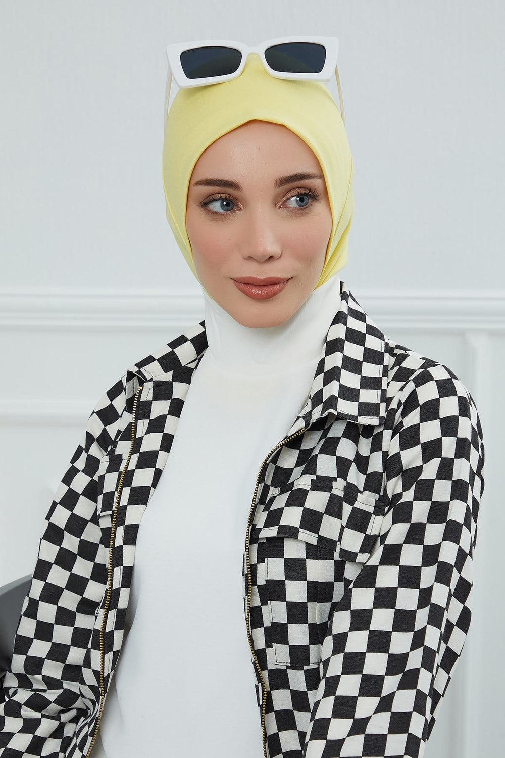 Easy Wear Instant Turban Bonnet for Women, Practical Inner Turban Cap, Quick Wear Instant Hijab Bonnet, Ready Hijab Head Wrap Under Cap,TB-5 Yellow