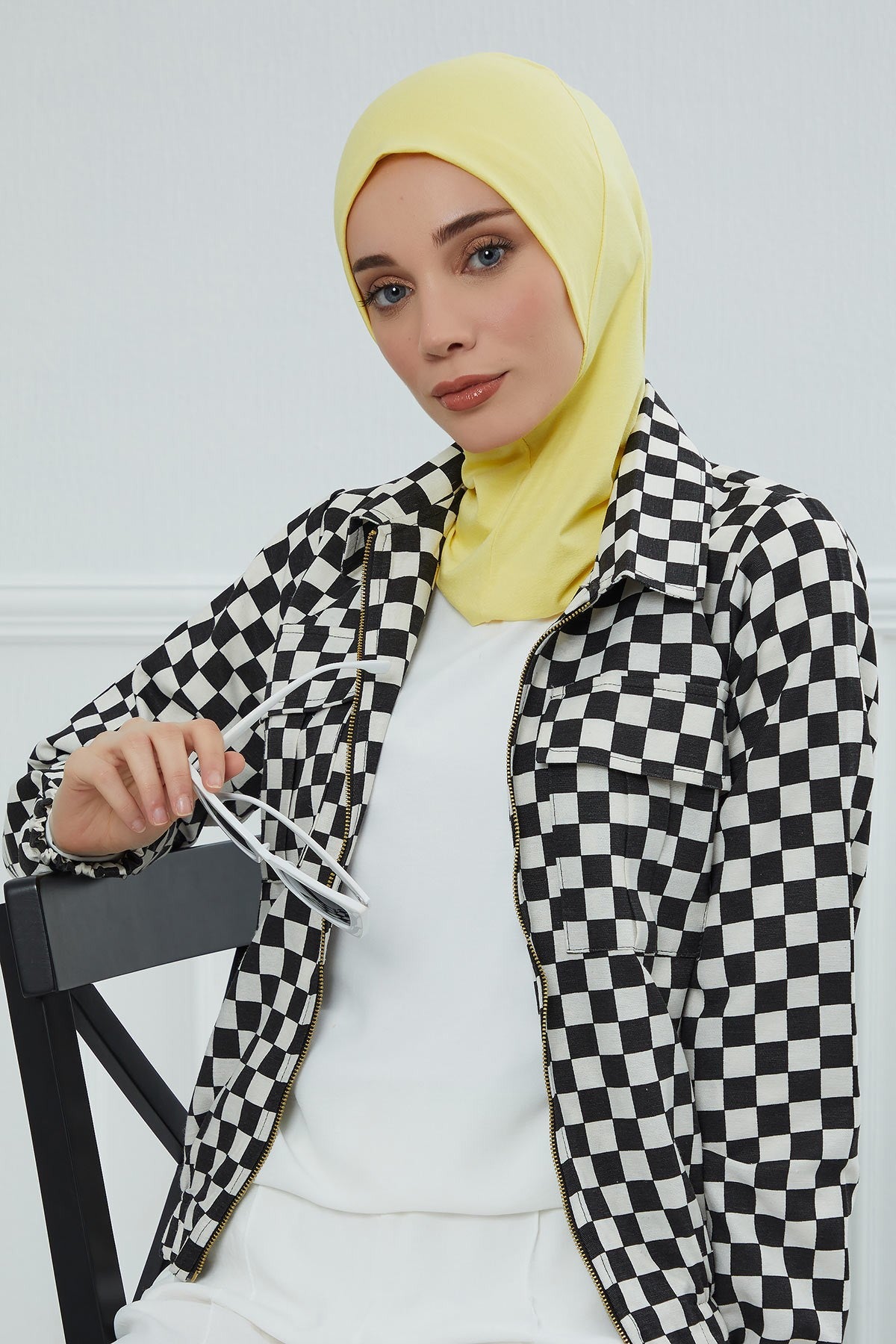 Easy Wear Instant Turban Bonnet for Women, Practical Inner Turban Cap, Quick Wear Instant Hijab Bonnet, Ready Hijab Head Wrap Under Cap,TB-5 Yellow