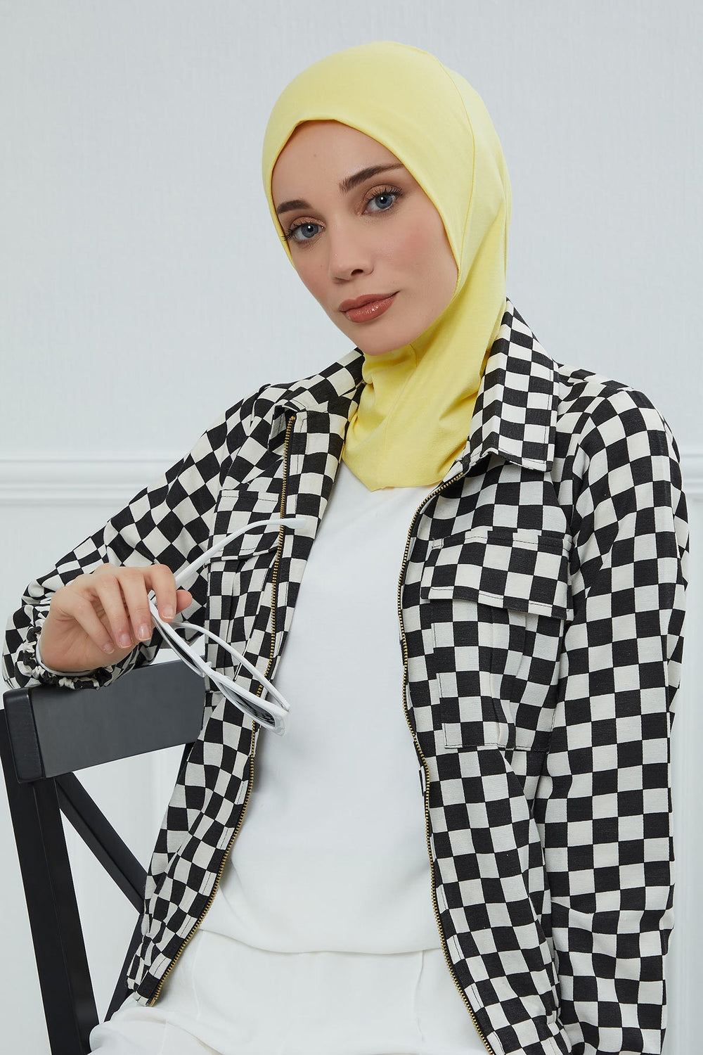 Easy Wear Instant Turban Bonnet for Women, Practical Inner Turban Cap, Quick Wear Instant Hijab Bonnet, Ready Hijab Head Wrap Under Cap,TB-5 Yellow