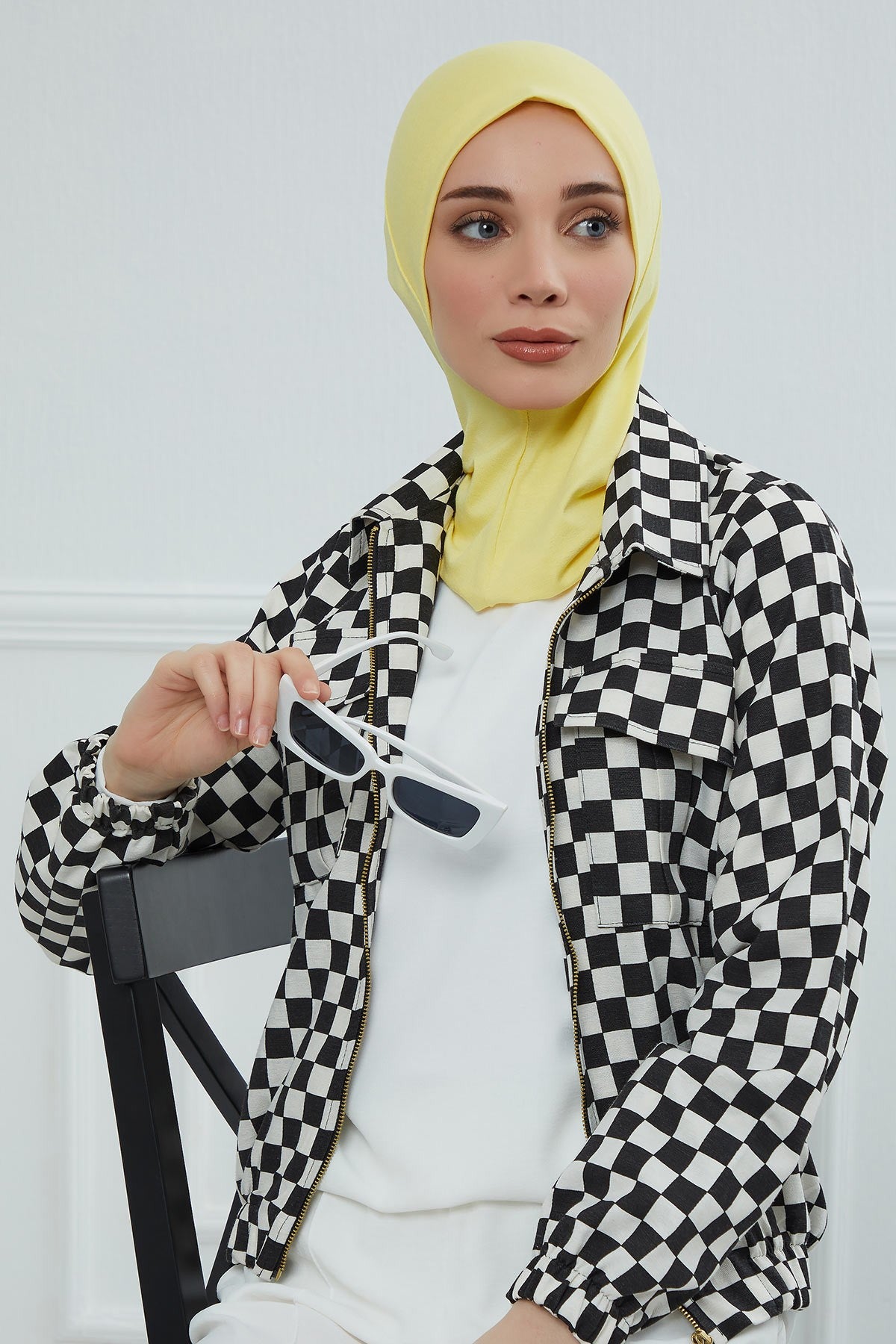 Easy Wear Instant Turban Bonnet for Women, Practical Inner Turban Cap, Quick Wear Instant Hijab Bonnet, Ready Hijab Head Wrap Under Cap,TB-5 Yellow