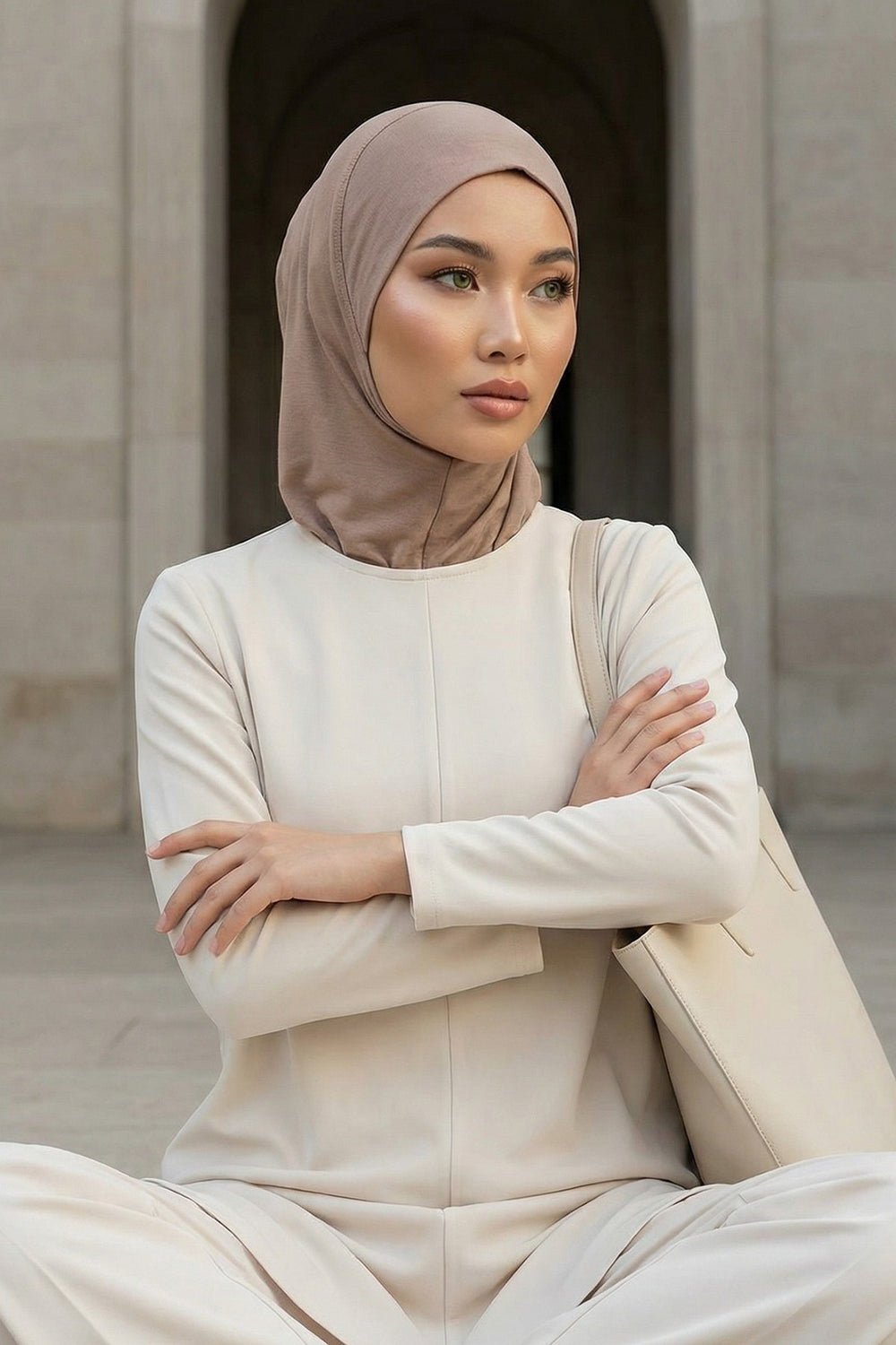 Easy Wear Instant Turban Bonnet for Women, Practical Inner Turban Cap, Quick Wear Instant Hijab Bonnet, Ready Hijab Head Wrap Under Cap,TB-5 Mink
