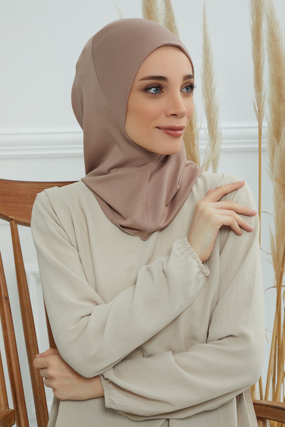 Easy Wear Instant Turban Bonnet for Women, Practical Inner Turban Cap, Quick Wear Instant Hijab Bonnet, Ready Hijab Head Wrap Under Cap,TB-5 Mink
