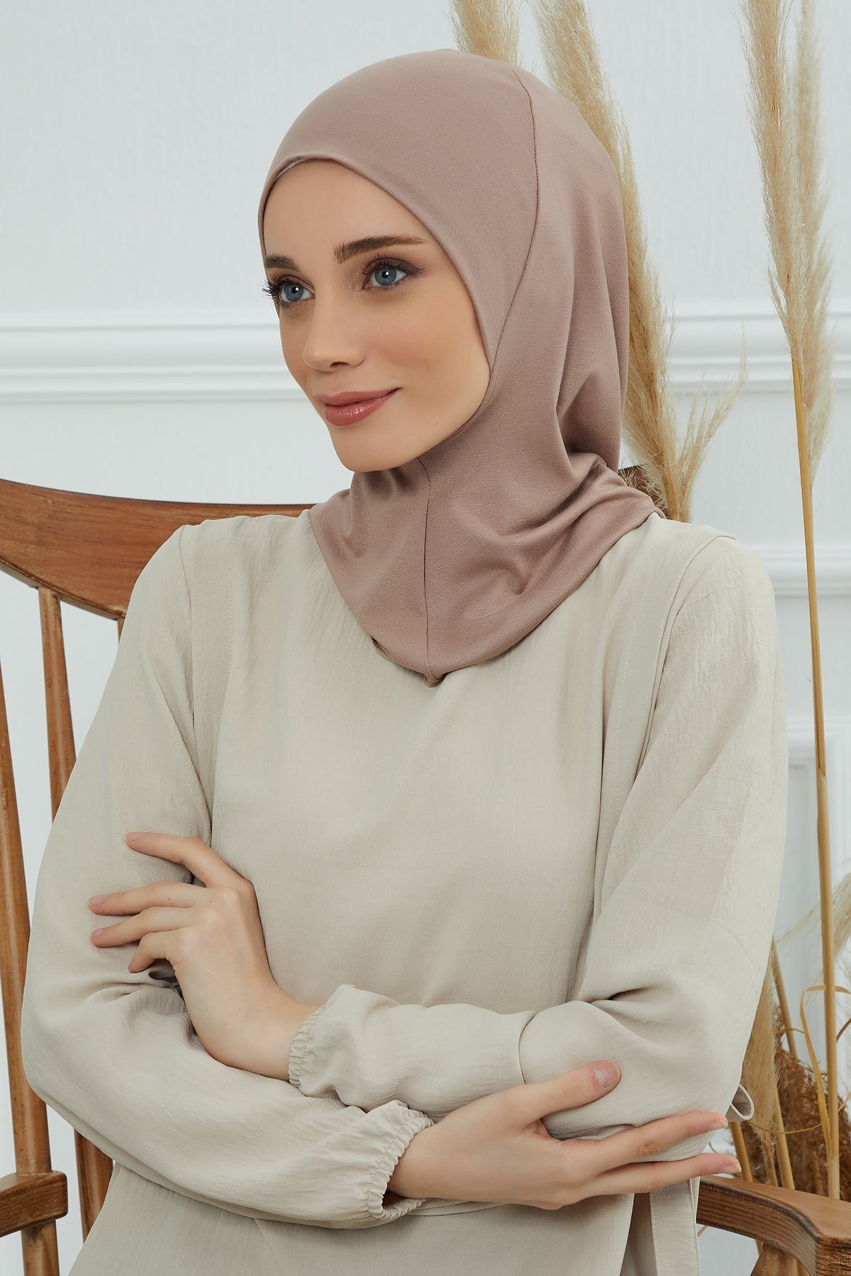 Easy Wear Instant Turban Bonnet for Women, Practical Inner Turban Cap, Quick Wear Instant Hijab Bonnet, Ready Hijab Head Wrap Under Cap,TB-5 Mink