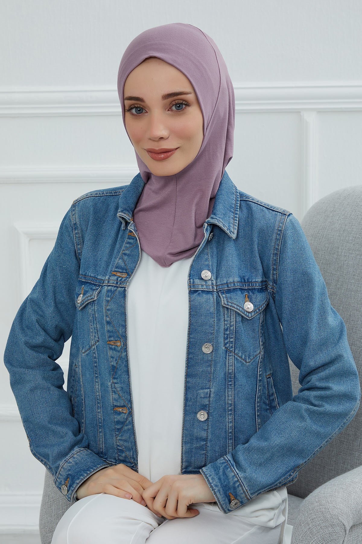 Easy Wear Instant Turban Bonnet for Women, Practical Inner Turban Cap, Quick Wear Instant Hijab Bonnet, Ready Hijab Head Wrap Under Cap,TB-5 Lilac