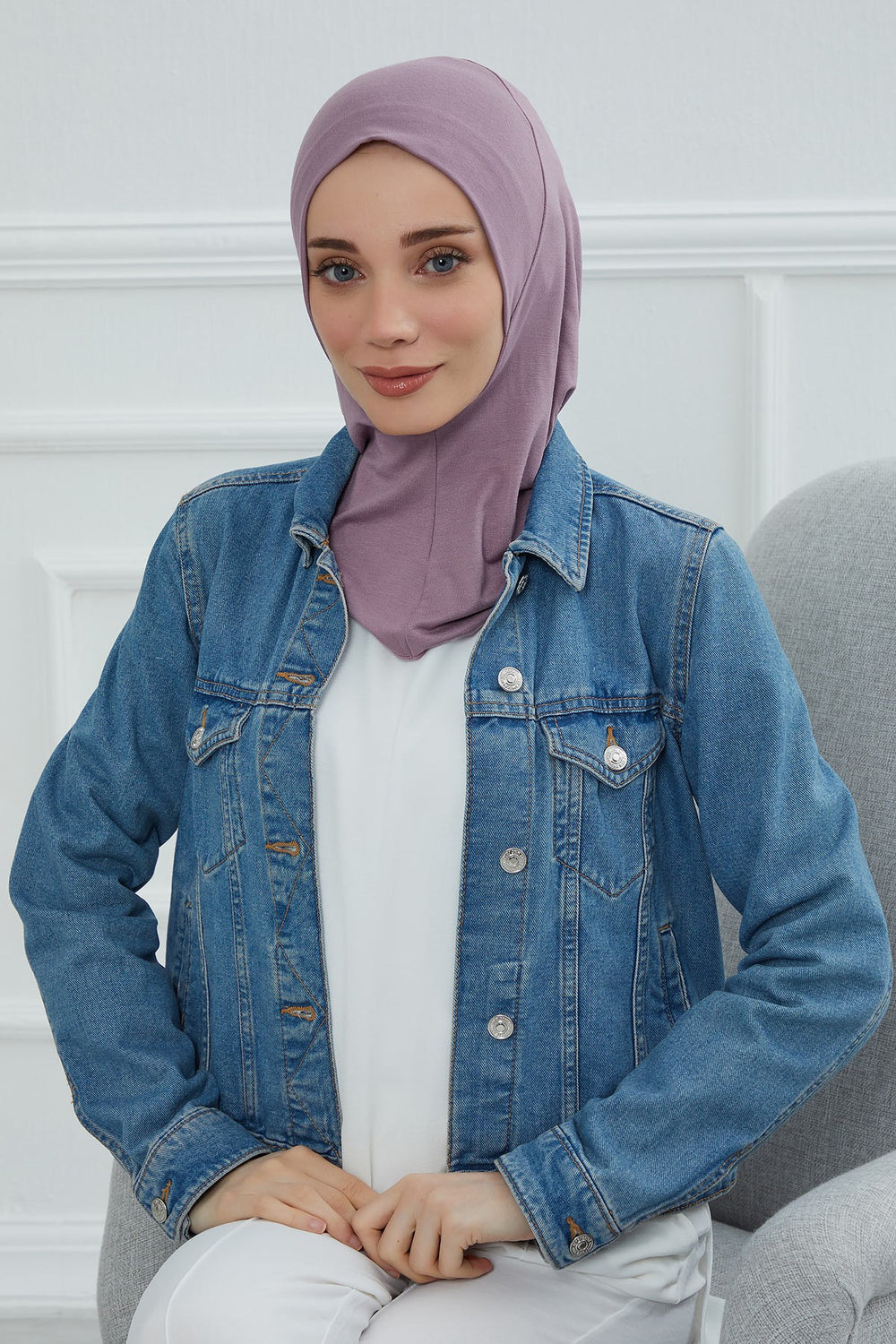 Easy Wear Instant Turban Bonnet for Women, Practical Inner Turban Cap, Quick Wear Instant Hijab Bonnet, Ready Hijab Head Wrap Under Cap,TB-5 Lilac