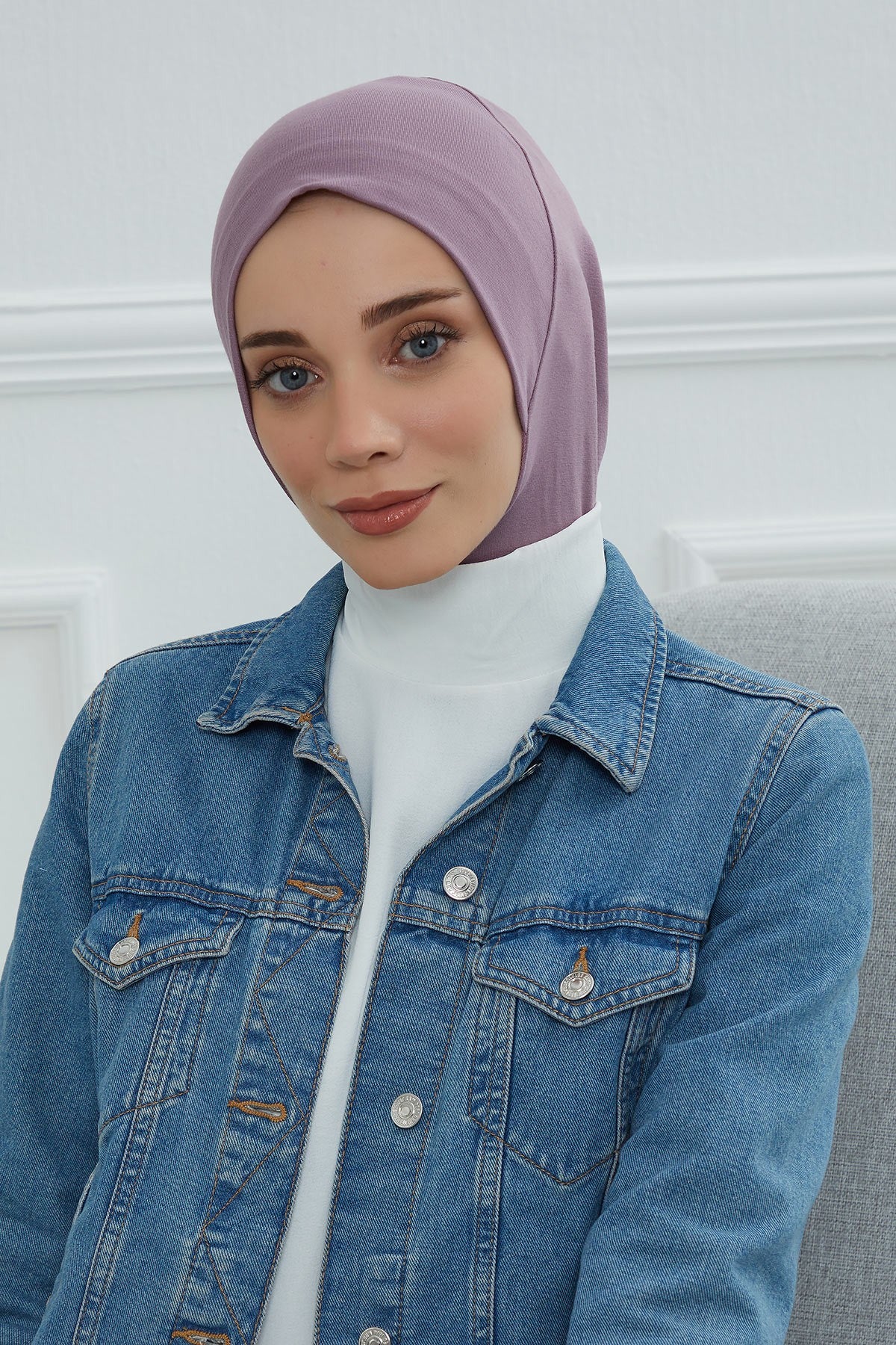 Easy Wear Instant Turban Bonnet for Women, Practical Inner Turban Cap, Quick Wear Instant Hijab Bonnet, Ready Hijab Head Wrap Under Cap,TB-5 Lilac