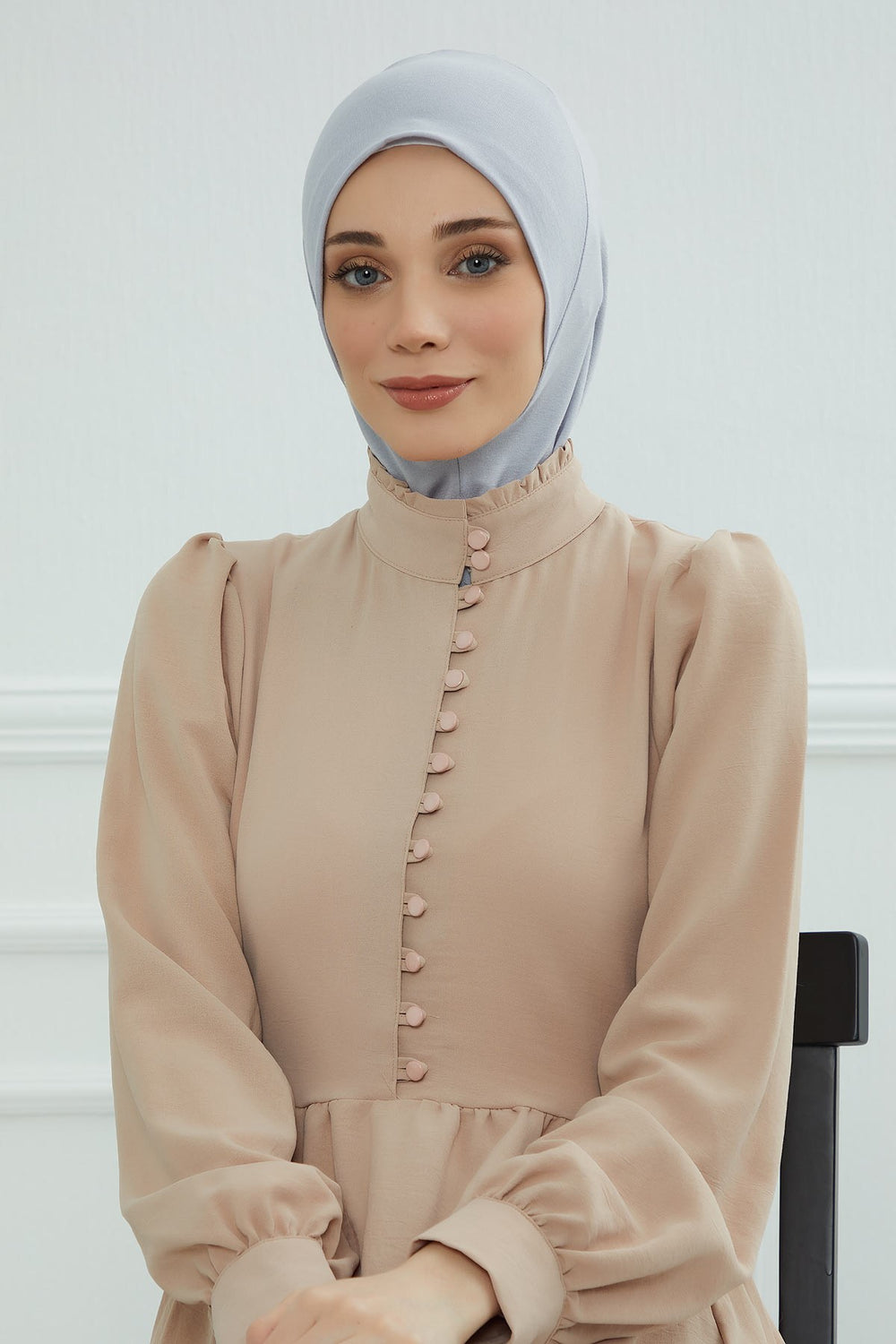 Easy Wear Instant Turban Bonnet for Women, Practical Inner Turban Cap, Quick Wear Instant Hijab Bonnet, Ready Hijab Head Wrap Under Cap,TB-5 Grey 2