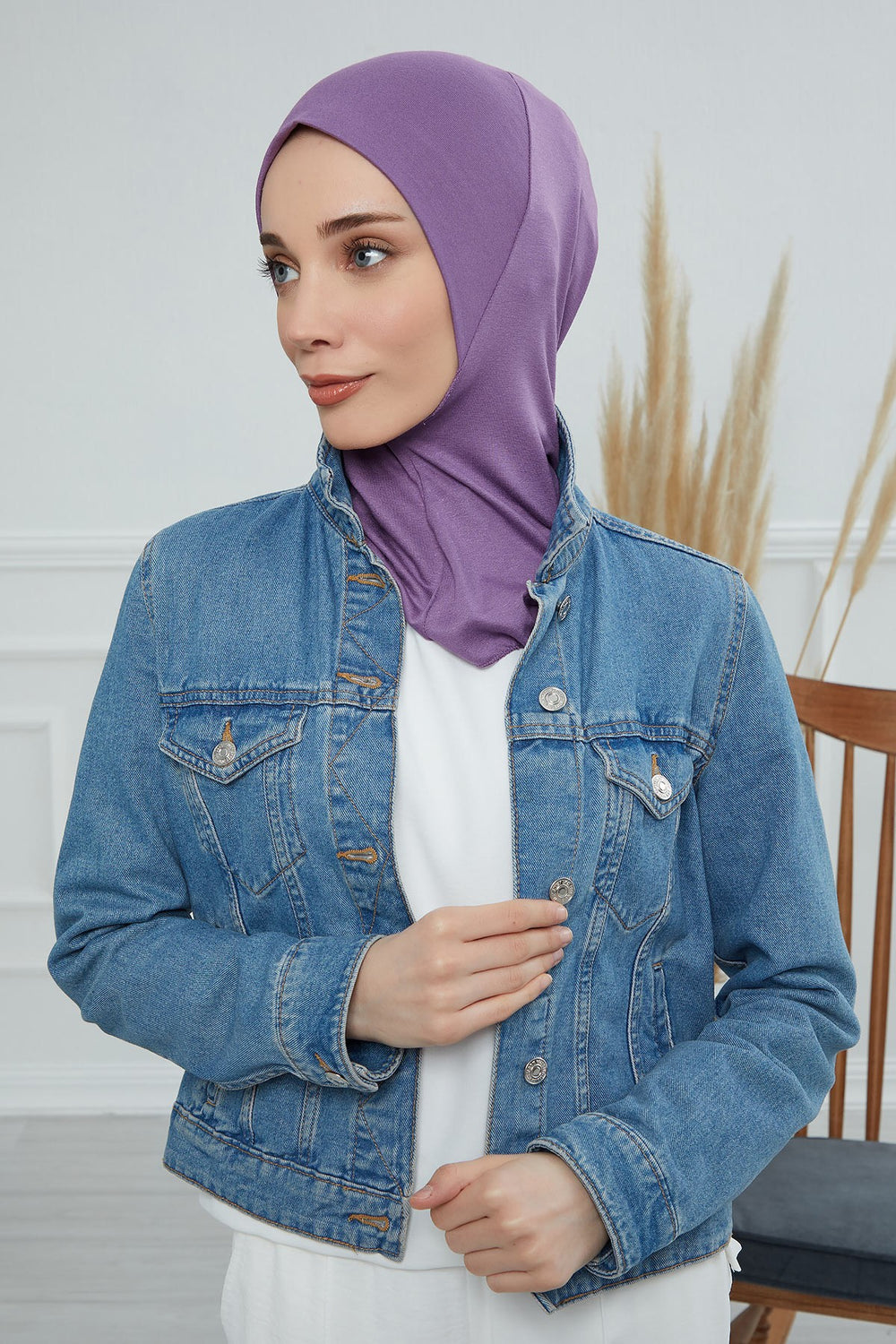 Easy Wear Instant Turban Bonnet for Women, Practical Inner Turban Cap, Quick Wear Instant Hijab Bonnet, Ready Hijab Head Wrap Under Cap,TB-5 Purple 2