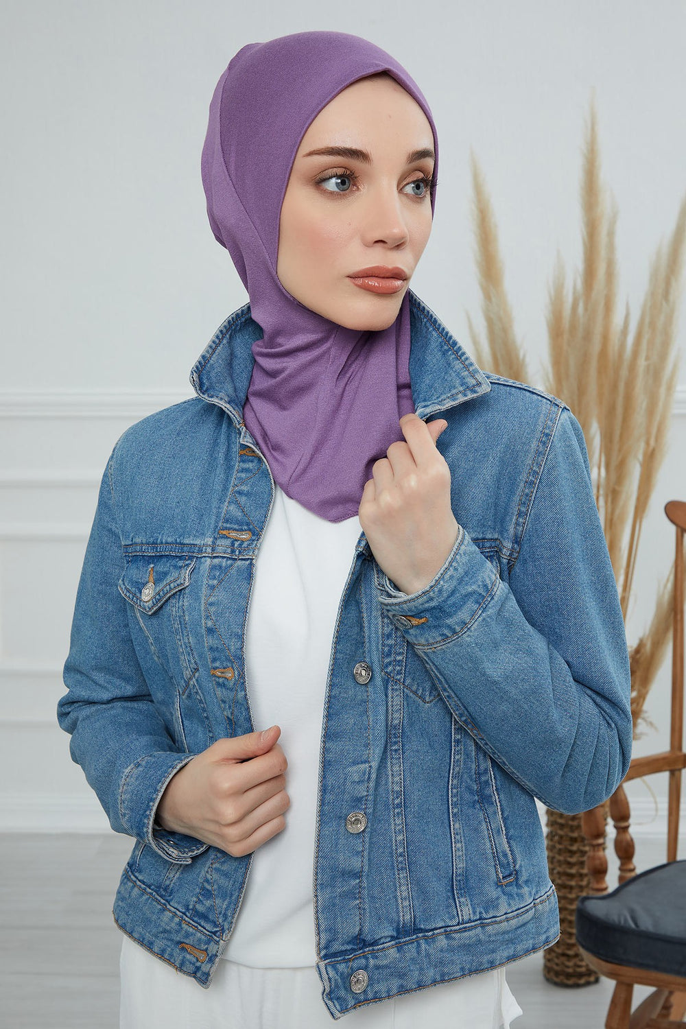 Easy Wear Instant Turban Bonnet for Women, Practical Inner Turban Cap, Quick Wear Instant Hijab Bonnet, Ready Hijab Head Wrap Under Cap,TB-5 Purple 2