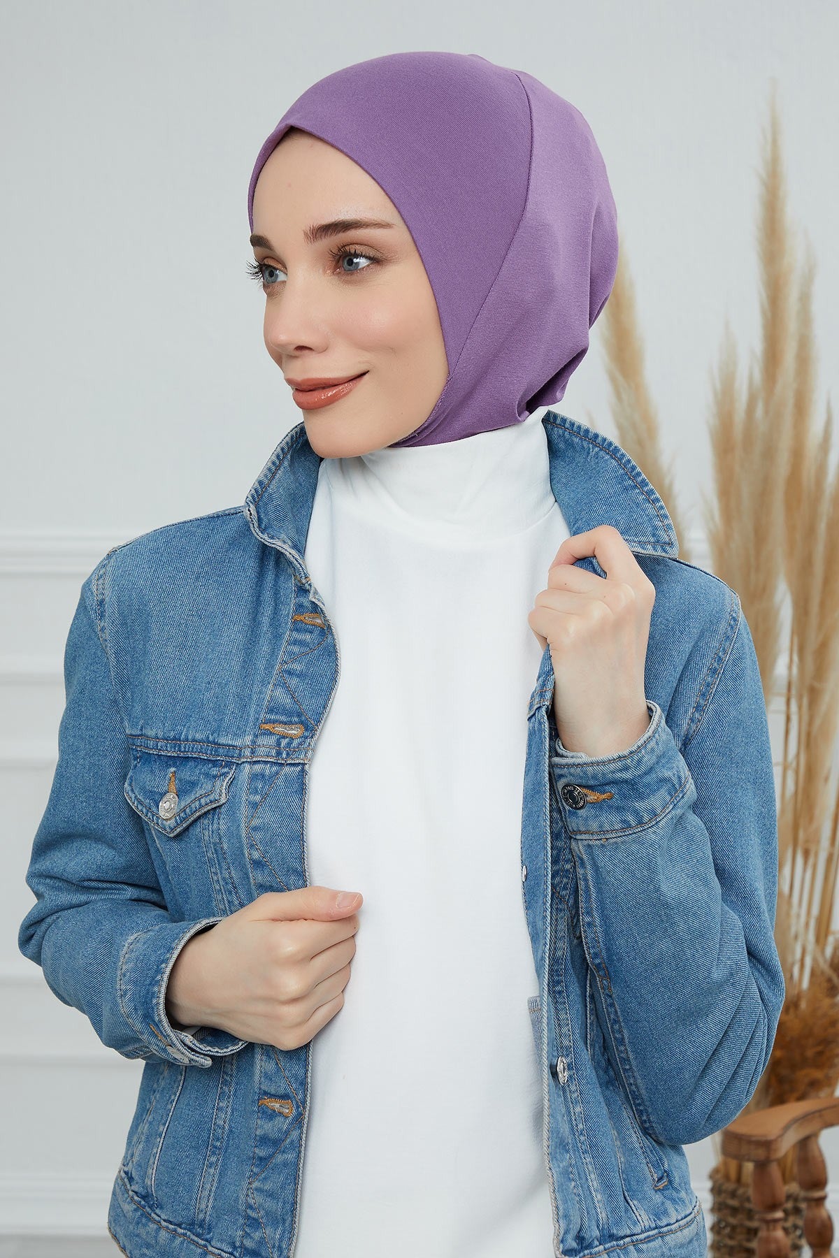 Easy Wear Instant Turban Bonnet for Women, Practical Inner Turban Cap, Quick Wear Instant Hijab Bonnet, Ready Hijab Head Wrap Under Cap,TB-5 Purple 2