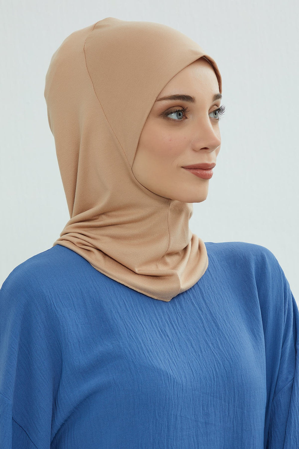 Easy Wear Instant Turban Bonnet for Women, Practical Inner Turban Cap, Quick Wear Instant Hijab Bonnet, Ready Hijab Head Wrap Under Cap,TB-5 Sand Brown