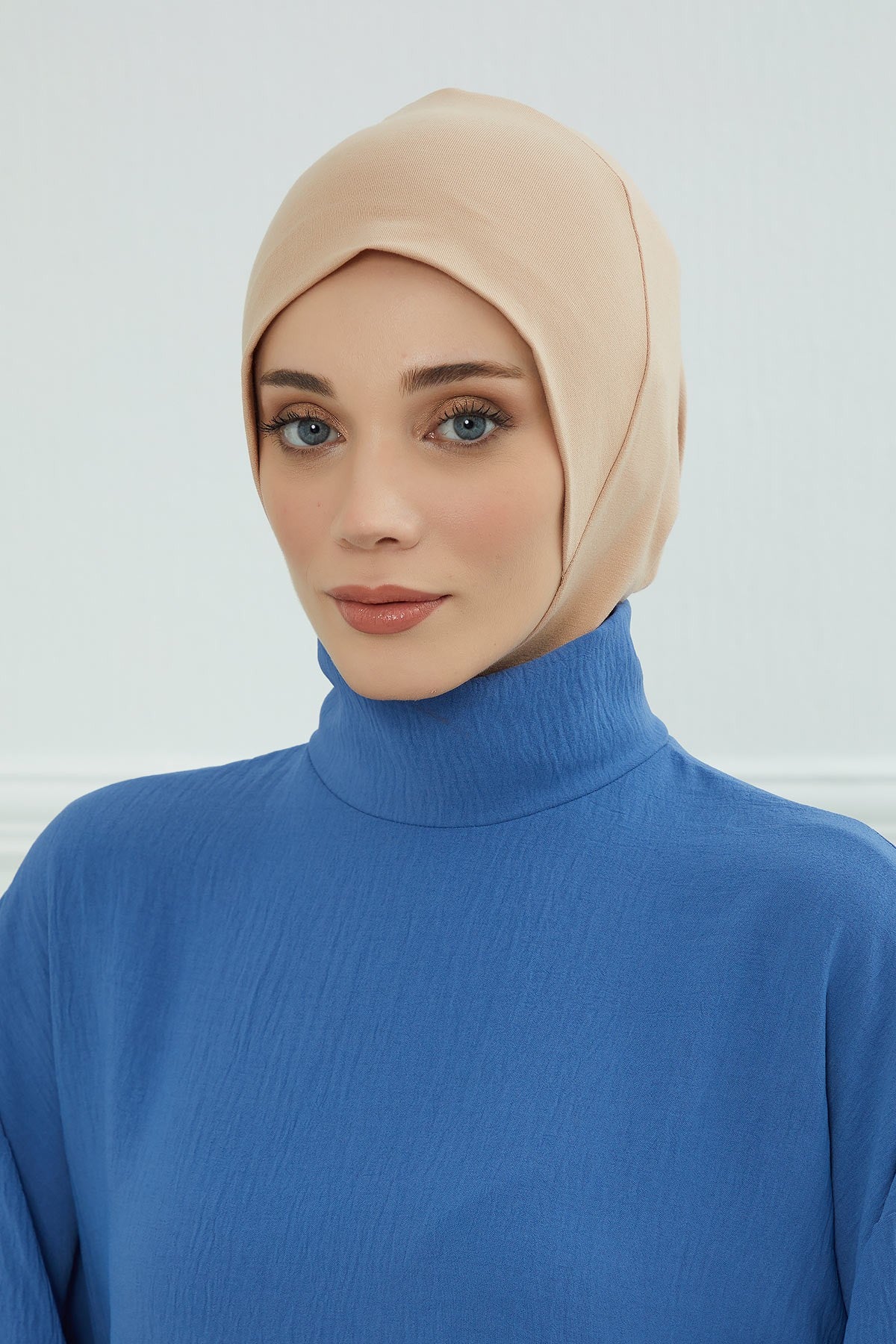 Easy Wear Instant Turban Bonnet for Women, Practical Inner Turban Cap, Quick Wear Instant Hijab Bonnet, Ready Hijab Head Wrap Under Cap,TB-5 Sand Brown