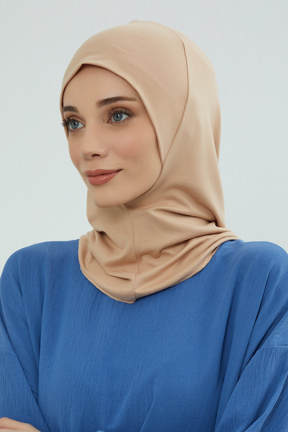 Easy Wear Instant Turban Bonnet for Women, Practical Inner Turban Cap, Quick Wear Instant Hijab Bonnet, Ready Hijab Head Wrap Under Cap,TB-5 Sand Brown