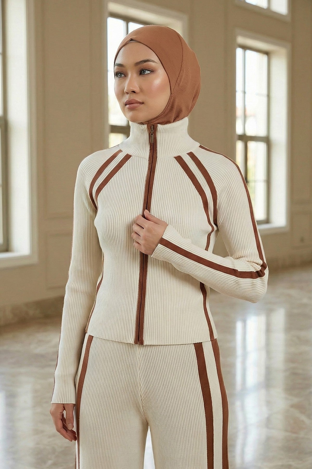Easy Wear Instant Turban Bonnet for Women, Practical Inner Turban Cap, Quick Wear Instant Hijab Bonnet, Ready Hijab Head Wrap Under Cap,TB-5 Caramel Brown