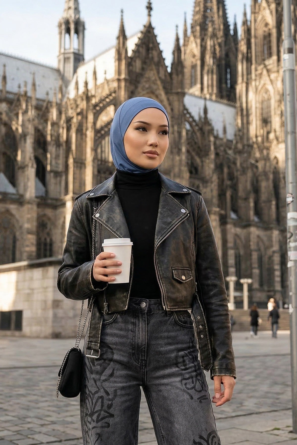 Easy Wear Instant Turban Bonnet for Women, Practical Inner Turban Cap, Quick Wear Instant Hijab Bonnet, Ready Hijab Head Wrap Under Cap,TB-5 İndigo