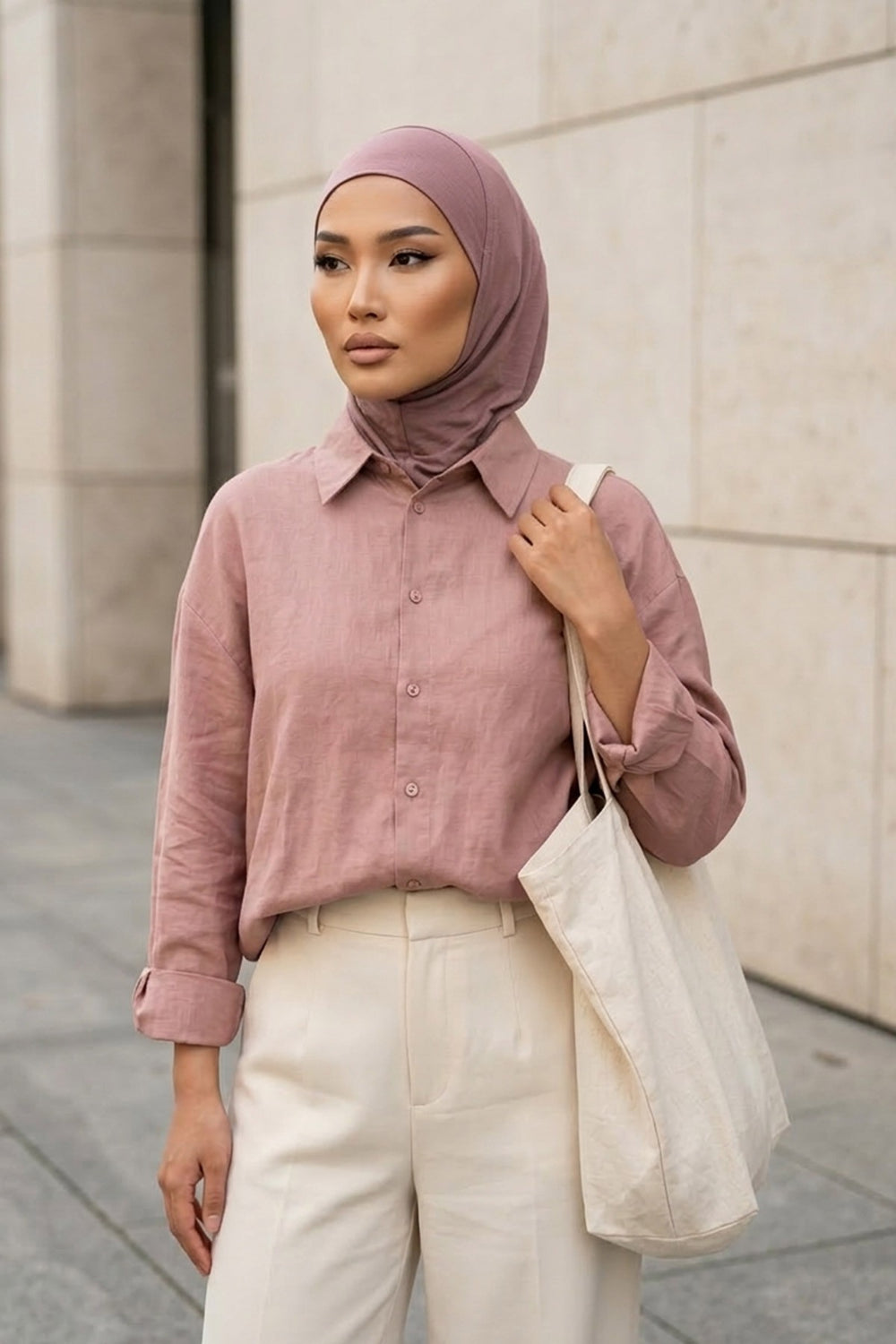 Easy Wear Instant Turban Bonnet for Women, Practical Inner Turban Cap, Quick Wear Instant Hijab Bonnet, Ready Hijab Head Wrap Under Cap,TB-5 Dusty Rose