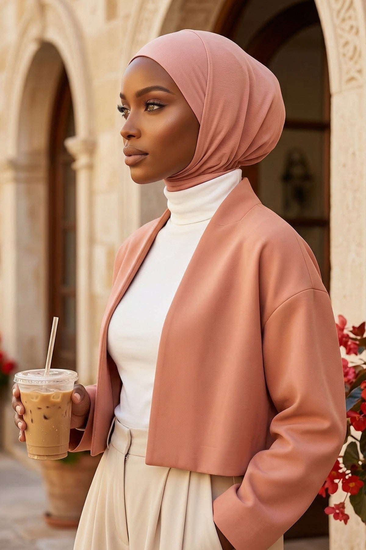 Easy Wear Instant Turban Bonnet for Women, Practical Inner Turban Cap, Quick Wear Instant Hijab Bonnet, Ready Hijab Head Wrap Under Cap,TB-5 Cappucino