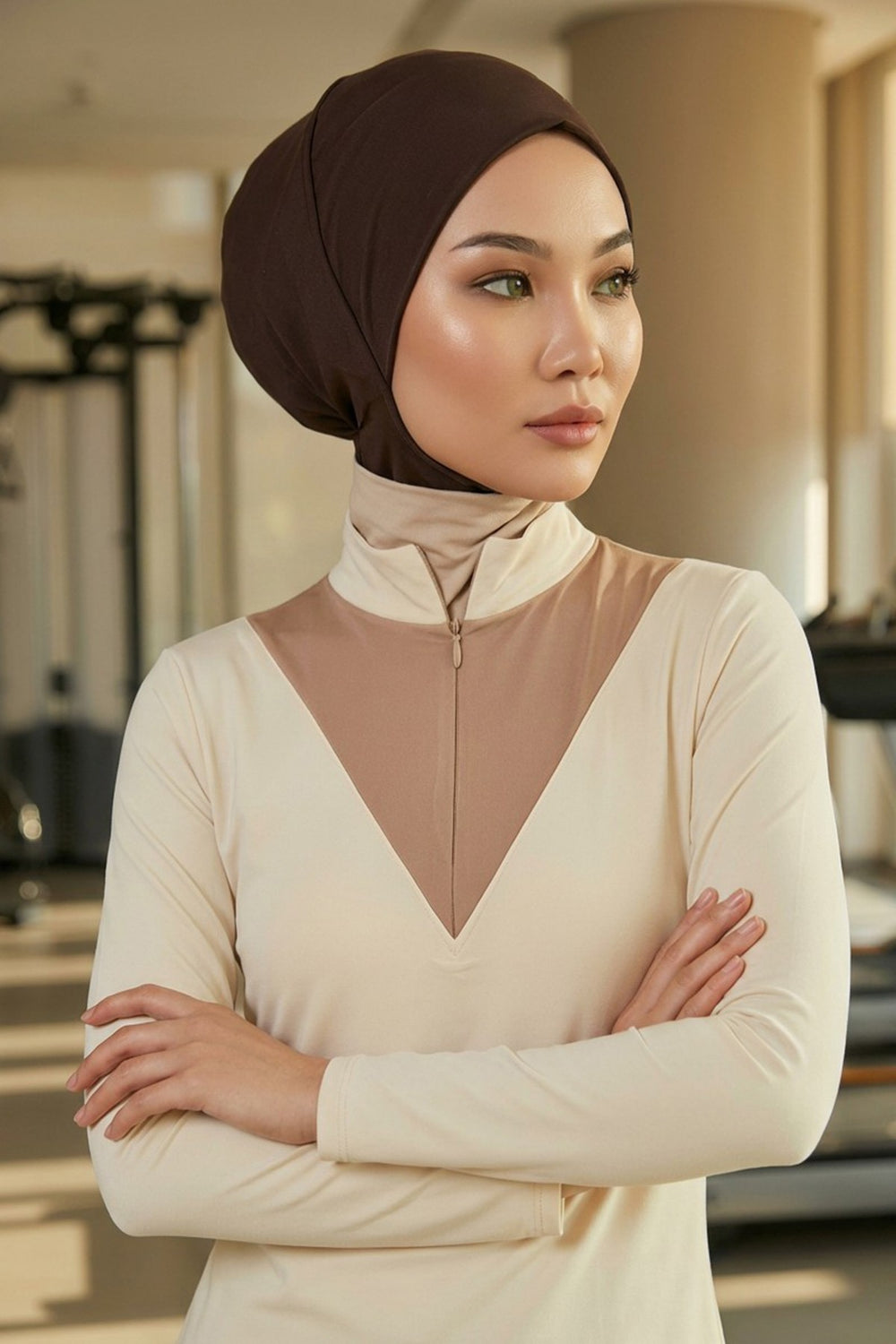 Easy Wear Instant Turban Bonnet for Women, Practical Inner Turban Cap, Quick Wear Instant Hijab Bonnet, Ready Hijab Head Wrap Under Cap,TB-5 Brown