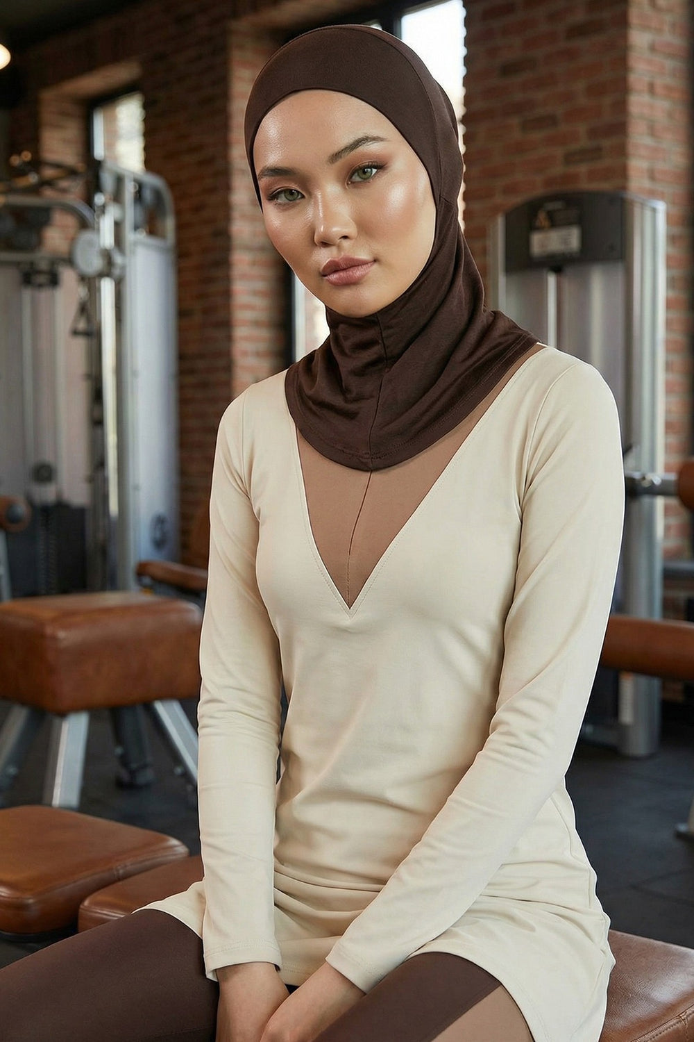 Easy Wear Instant Turban Bonnet for Women, Practical Inner Turban Cap, Quick Wear Instant Hijab Bonnet, Ready Hijab Head Wrap Under Cap,TB-5 Brown