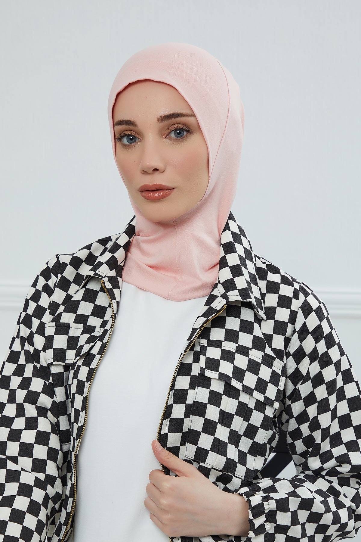 Easy Wear Instant Turban Bonnet for Women, Practical Inner Turban Cap, Quick Wear Instant Hijab Bonnet, Ready Hijab Head Wrap Under Cap,TB-5 Powder