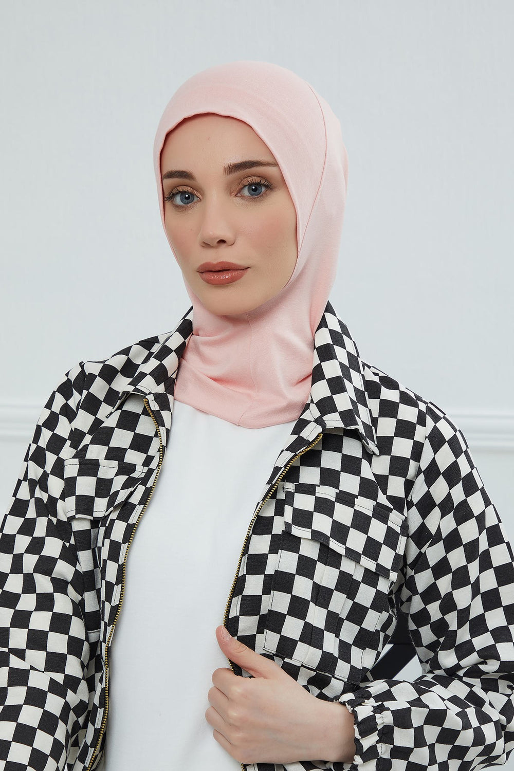 Easy Wear Instant Turban Bonnet for Women, Practical Inner Turban Cap, Quick Wear Instant Hijab Bonnet, Ready Hijab Head Wrap Under Cap,TB-5 Powder