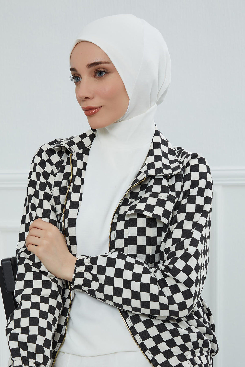 Easy Wear Instant Turban Bonnet for Women, Practical Inner Turban Cap, Quick Wear Instant Hijab Bonnet, Ready Hijab Head Wrap Under Cap,TB-5 Ivory