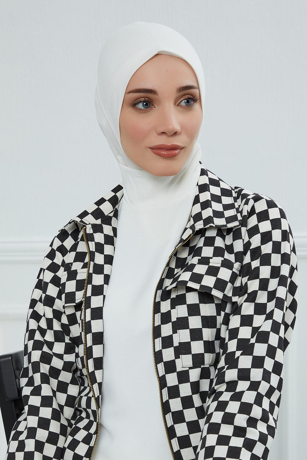 Easy Wear Instant Turban Bonnet for Women, Practical Inner Turban Cap, Quick Wear Instant Hijab Bonnet, Ready Hijab Head Wrap Under Cap,TB-5 Ivory