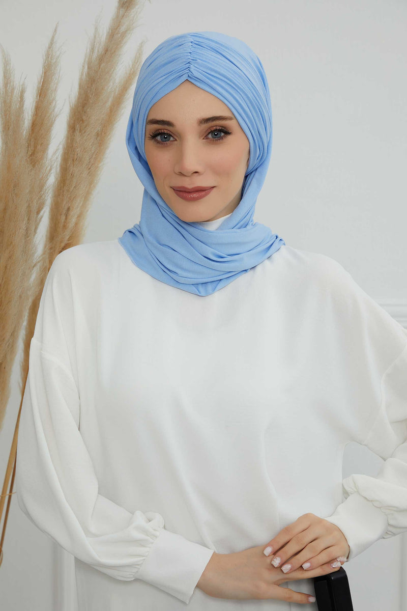 Effortless Instant Cotton Shawl for Women, Instant Cotton Lightweight Hijab Headscarf, Comfortable and Large Women Hijab Shawl,CPS-44