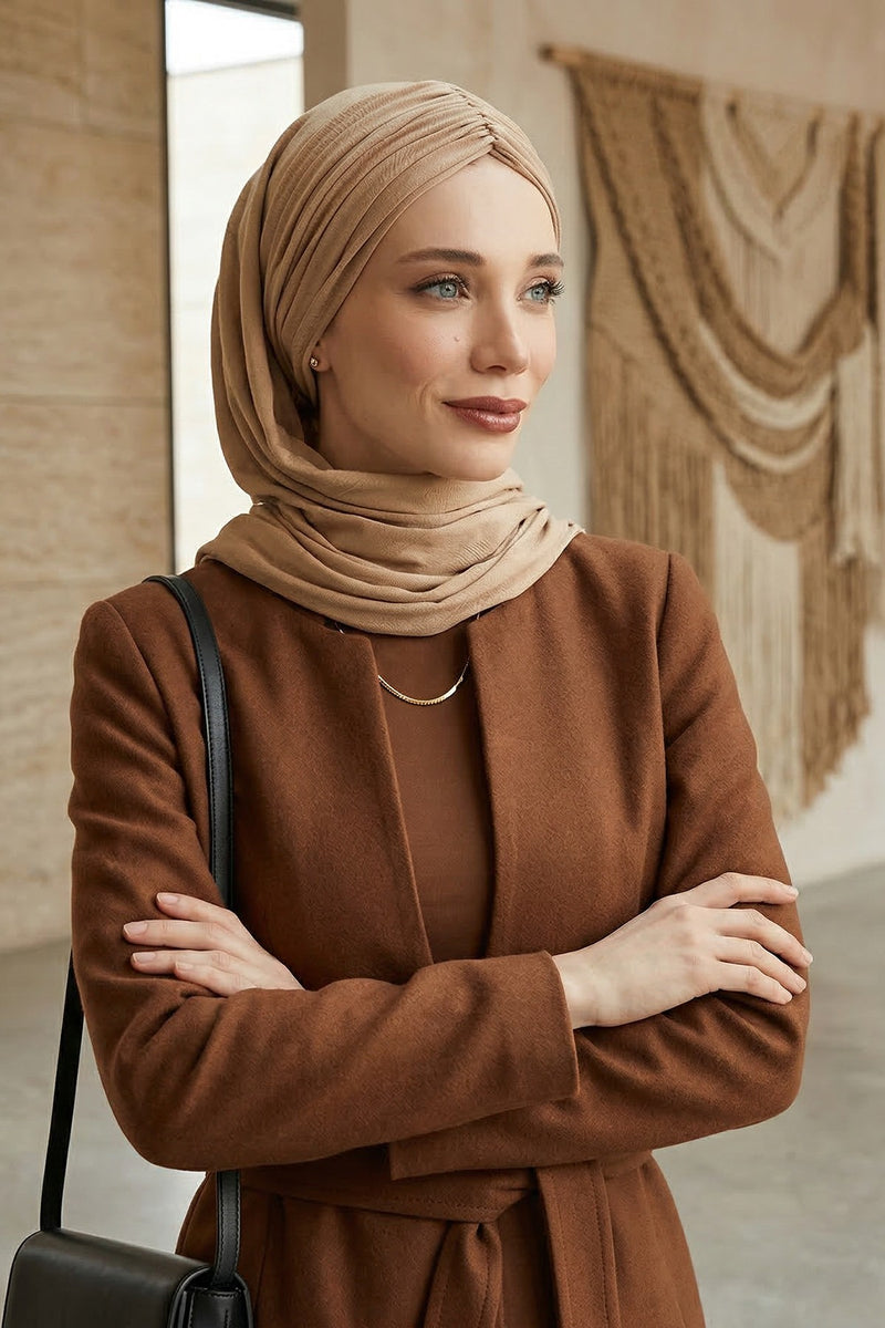Effortless Instant Cotton Shawl for Women, Instant Cotton Lightweight Hijab Headscarf, Comfortable and Large Women Hijab Shawl,CPS-44