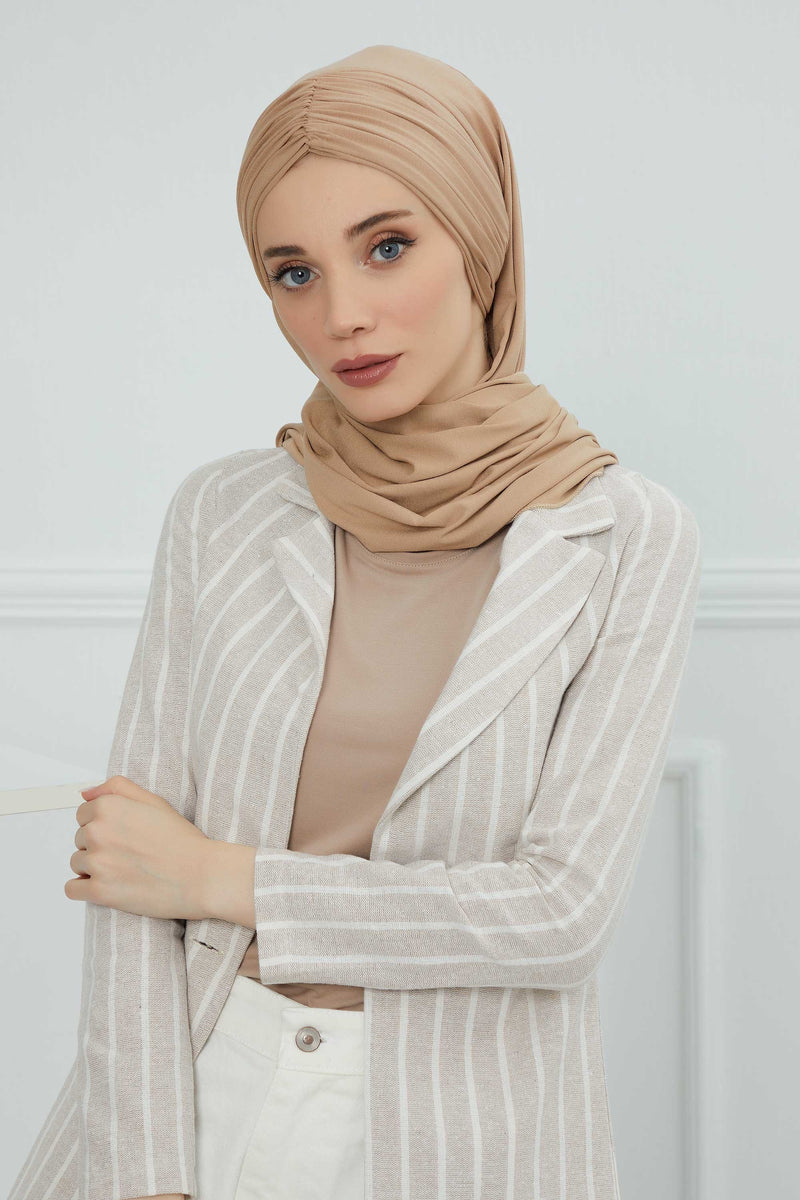 Effortless Instant Cotton Shawl for Women, Instant Cotton Lightweight Hijab Headscarf, Comfortable and Large Women Hijab Shawl,CPS-44