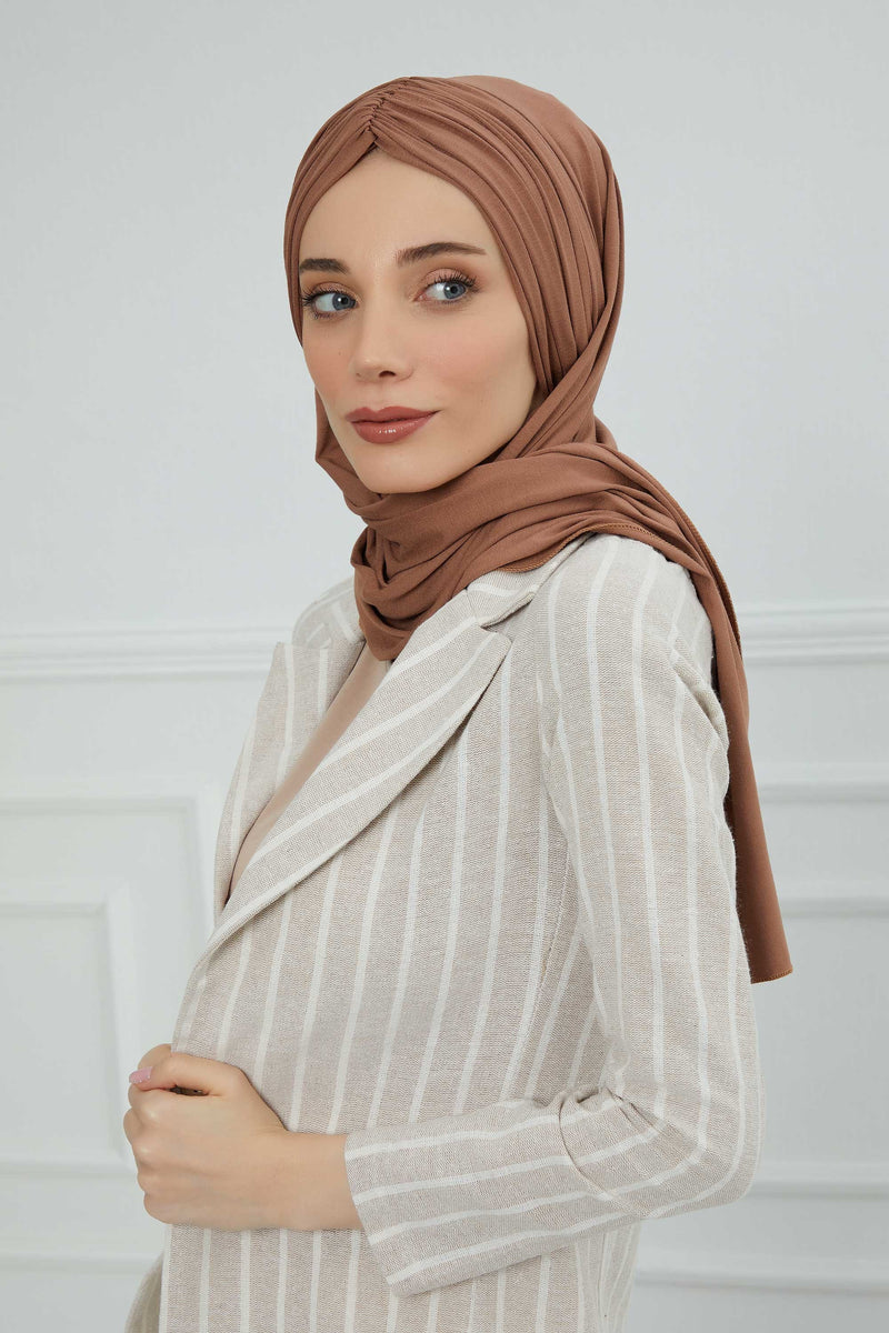 Effortless Instant Cotton Shawl for Women, Instant Cotton Lightweight Hijab Headscarf, Comfortable and Large Women Hijab Shawl,CPS-44