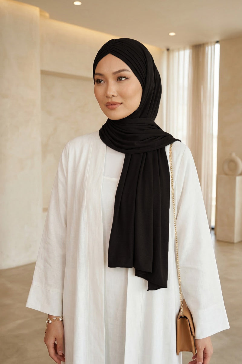 Effortless Instant Cotton Shawl for Women, Instant Cotton Lightweight Hijab Headscarf, Comfortable and Large Women Hijab Shawl,CPS-44