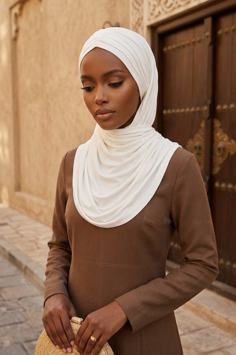 Effortless Instant Cotton Shawl for Women, Instant Cotton Lightweight Hijab Headscarf, Comfortable and Large Women Hijab Shawl,CPS-44
