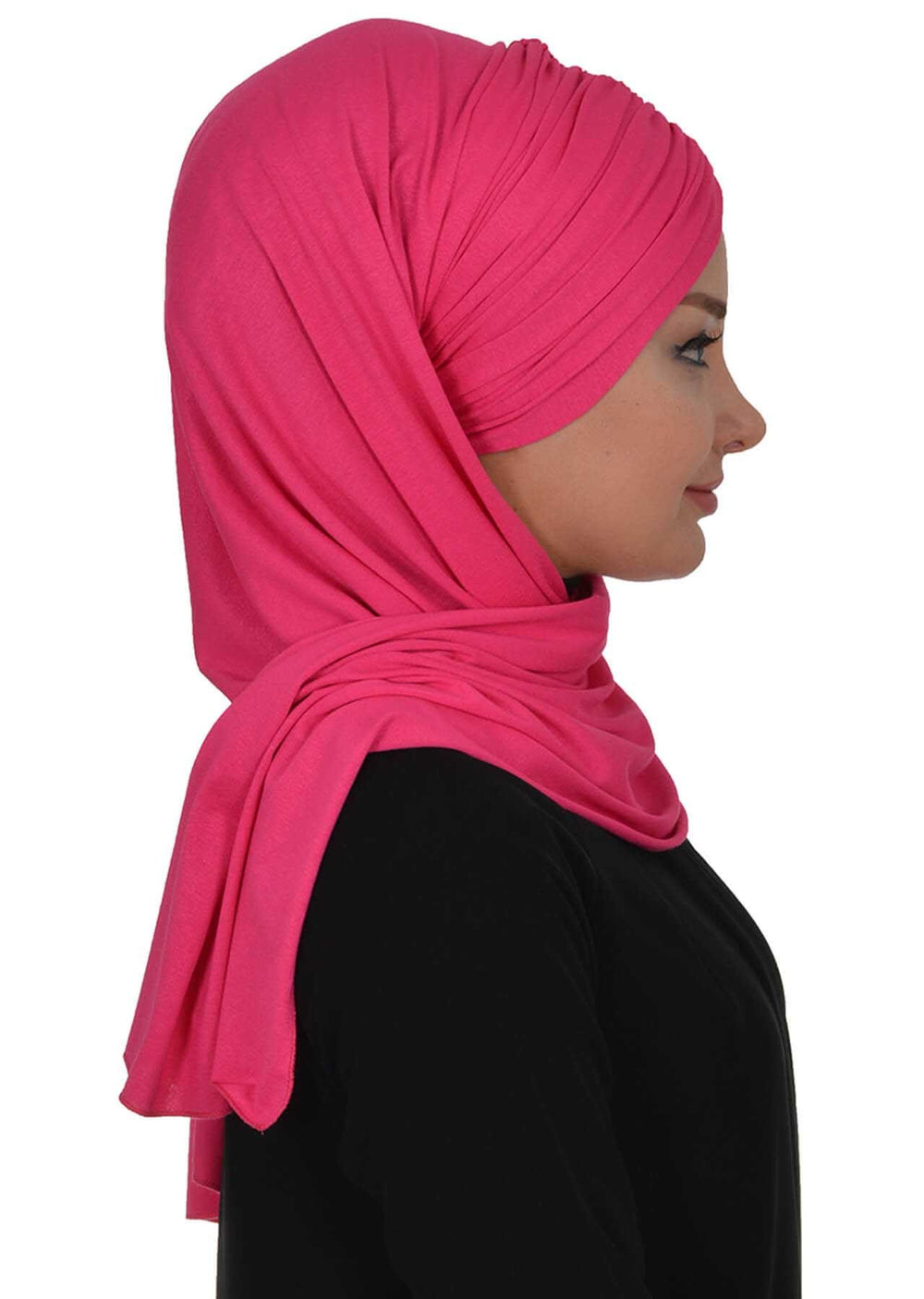 Effortless Instant Cotton Shawl for Women, Instant Cotton Lightweight Hijab Headscarf, Comfortable and Large Women Hijab Shawl,CPS-44 Fuchsia
