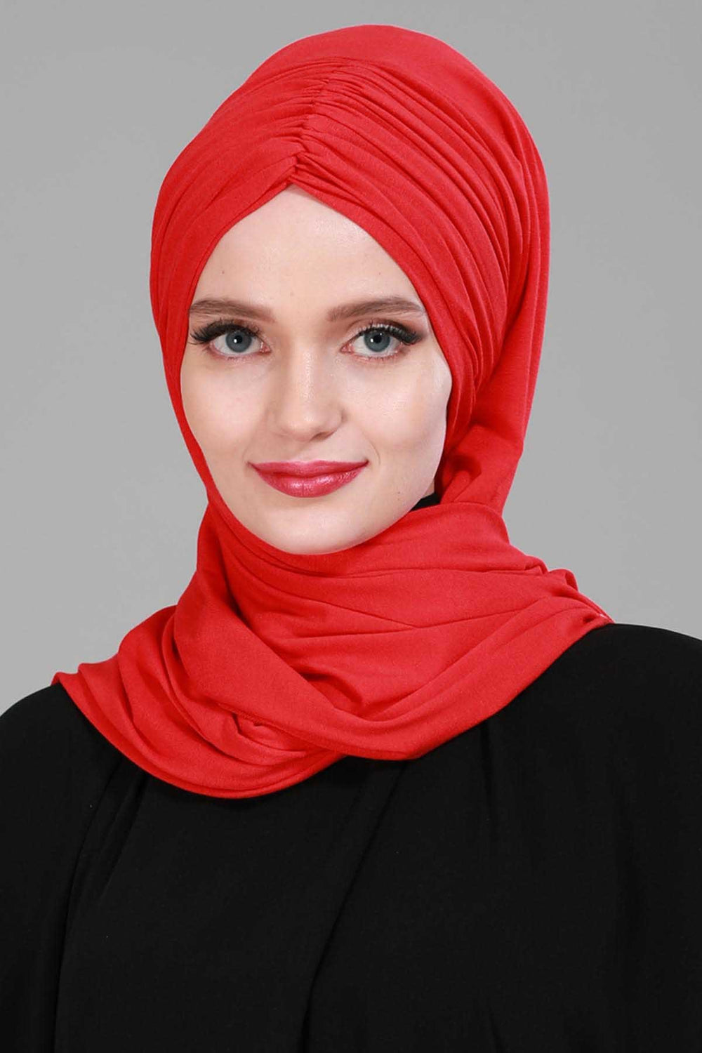 Effortless Instant Cotton Shawl for Women, Instant Cotton Lightweight Hijab Headscarf, Comfortable and Large Women Hijab Shawl,CPS-44 Red