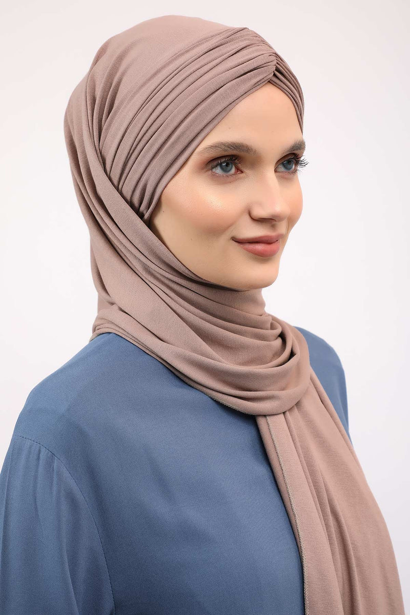 شال قطني فوري سهل الاستخدام للنساء، حجاب قطني خفيف الوزن، شال حجاب نسائي مريح وكبير، CPS-44