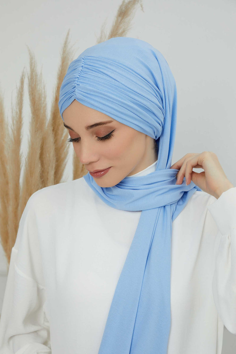 شال قطني فوري سهل الاستخدام للنساء، حجاب قطني خفيف الوزن، شال حجاب نسائي مريح وكبير، CPS-44