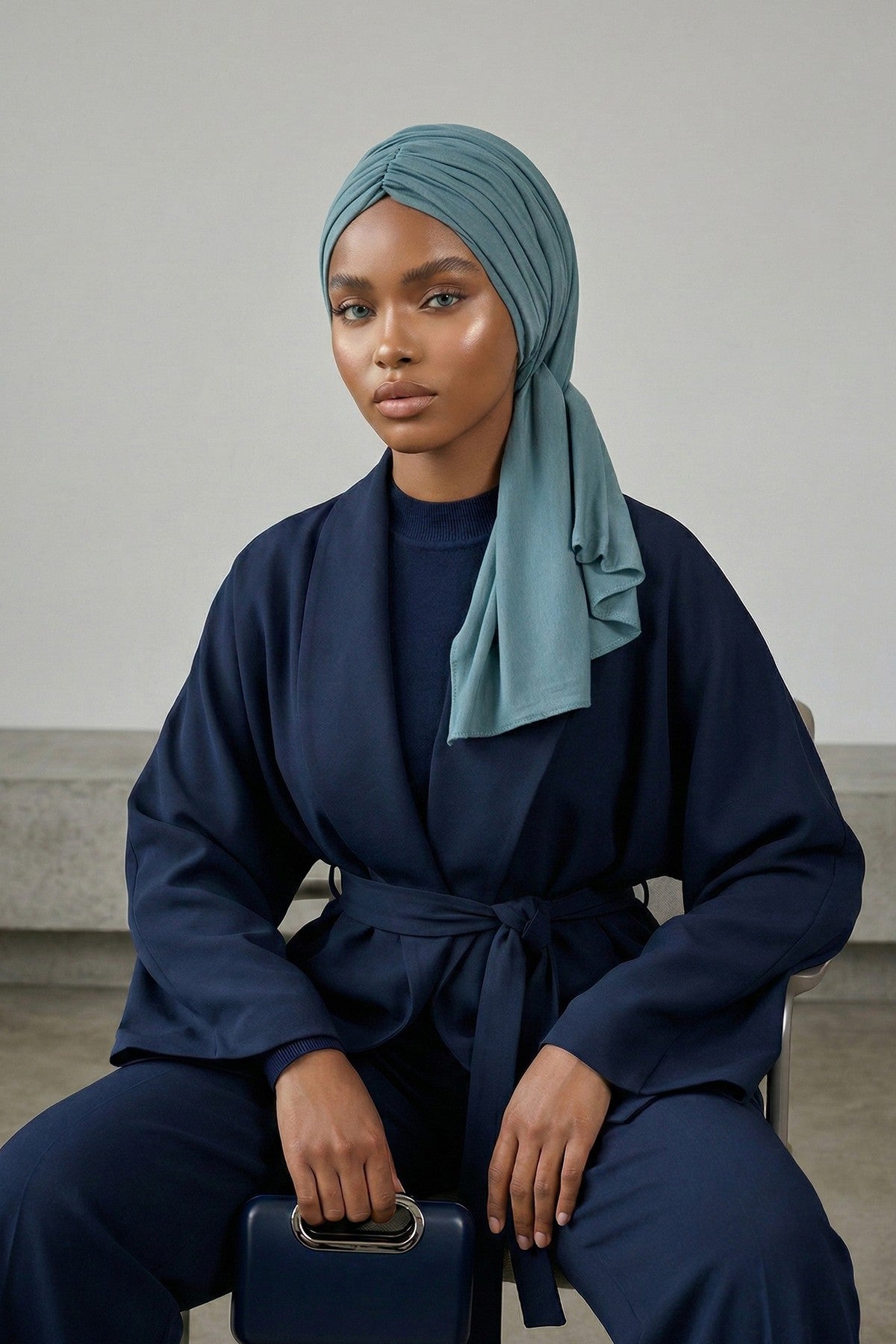 Effortless Instant Cotton Shawl for Women, Instant Cotton Lightweight Hijab Headscarf, Comfortable and Large Women Hijab Shawl,CPS-44 Dark Mint