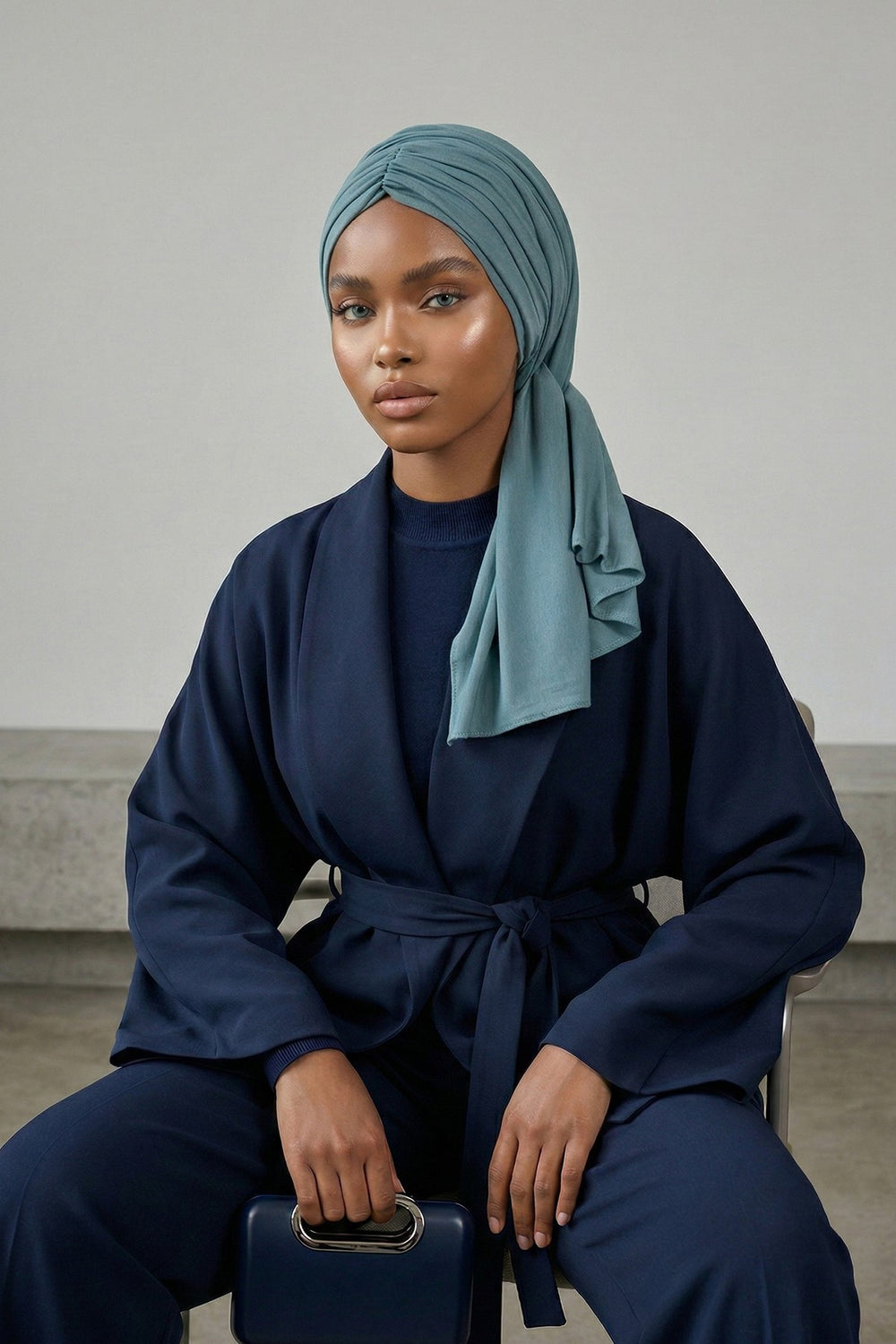 Effortless Instant Cotton Shawl for Women, Instant Cotton Lightweight Hijab Headscarf, Comfortable and Large Women Hijab Shawl,CPS-44 Dark Mint