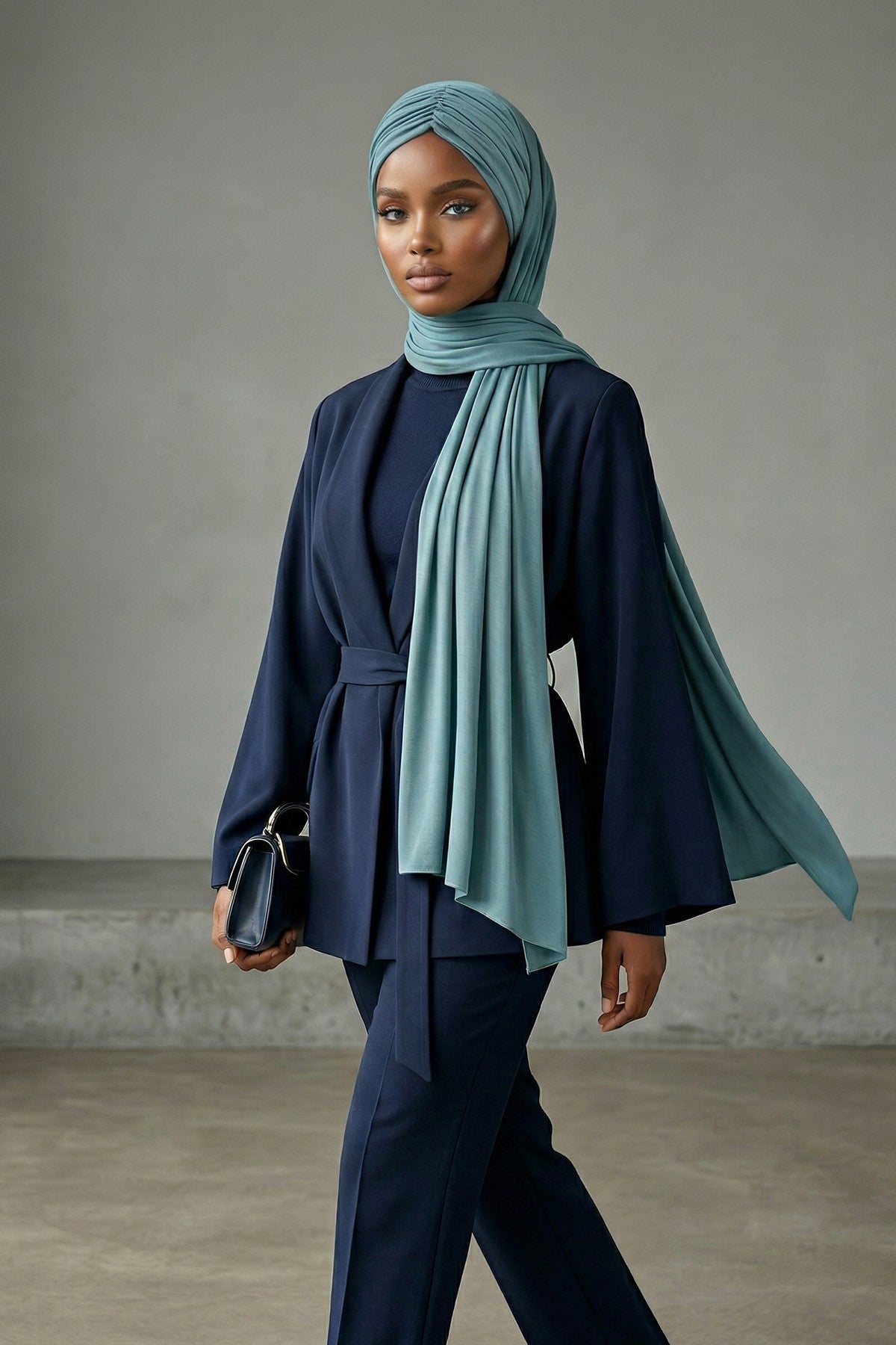 Effortless Instant Cotton Shawl for Women, Instant Cotton Lightweight Hijab Headscarf, Comfortable and Large Women Hijab Shawl,CPS-44 Dark Mint